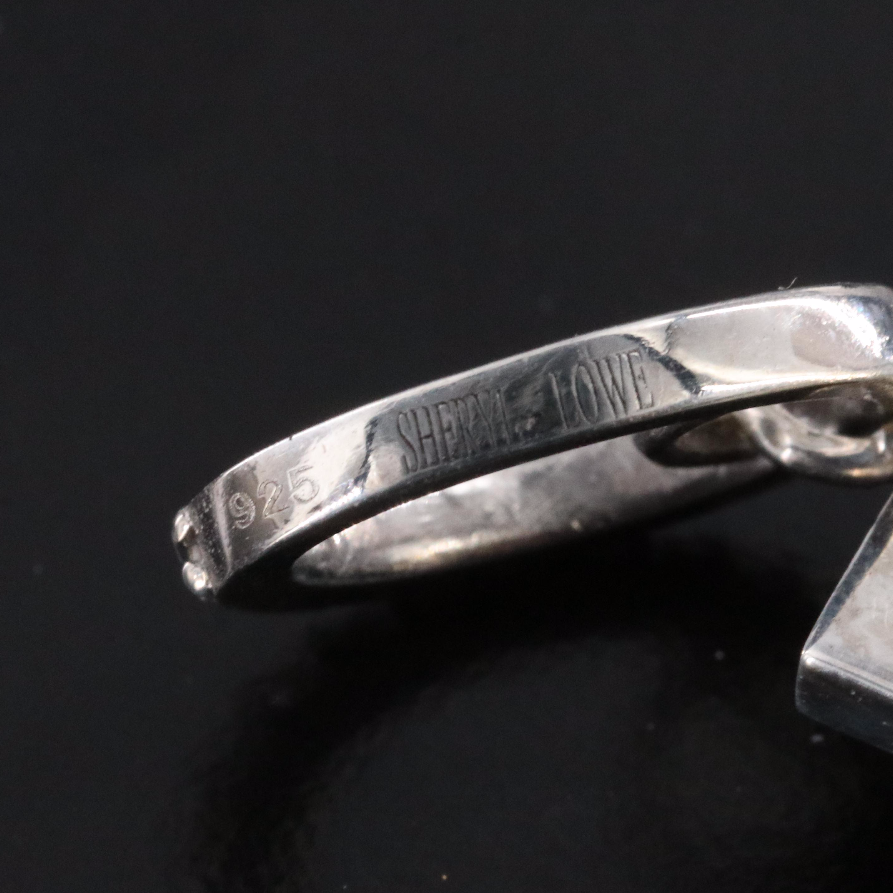 Sheryl Lowe Sterling Diamond Reversible "Inspire" and Evil Eye Dog Tag Pendant