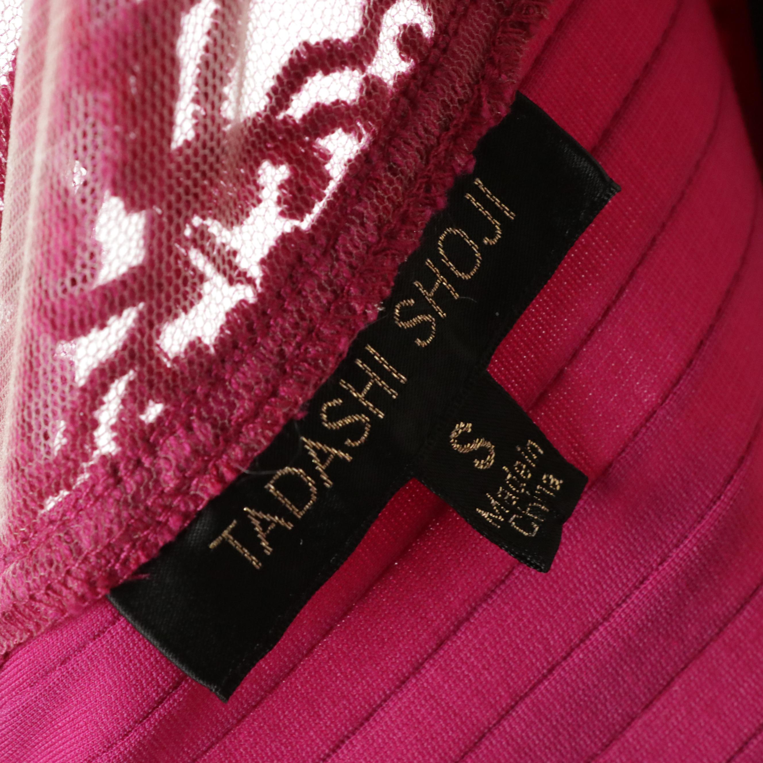 Tadashi Shoji Hot Pink Lace-Paneled Gown & Milly Abstract Floral Strapless Gown