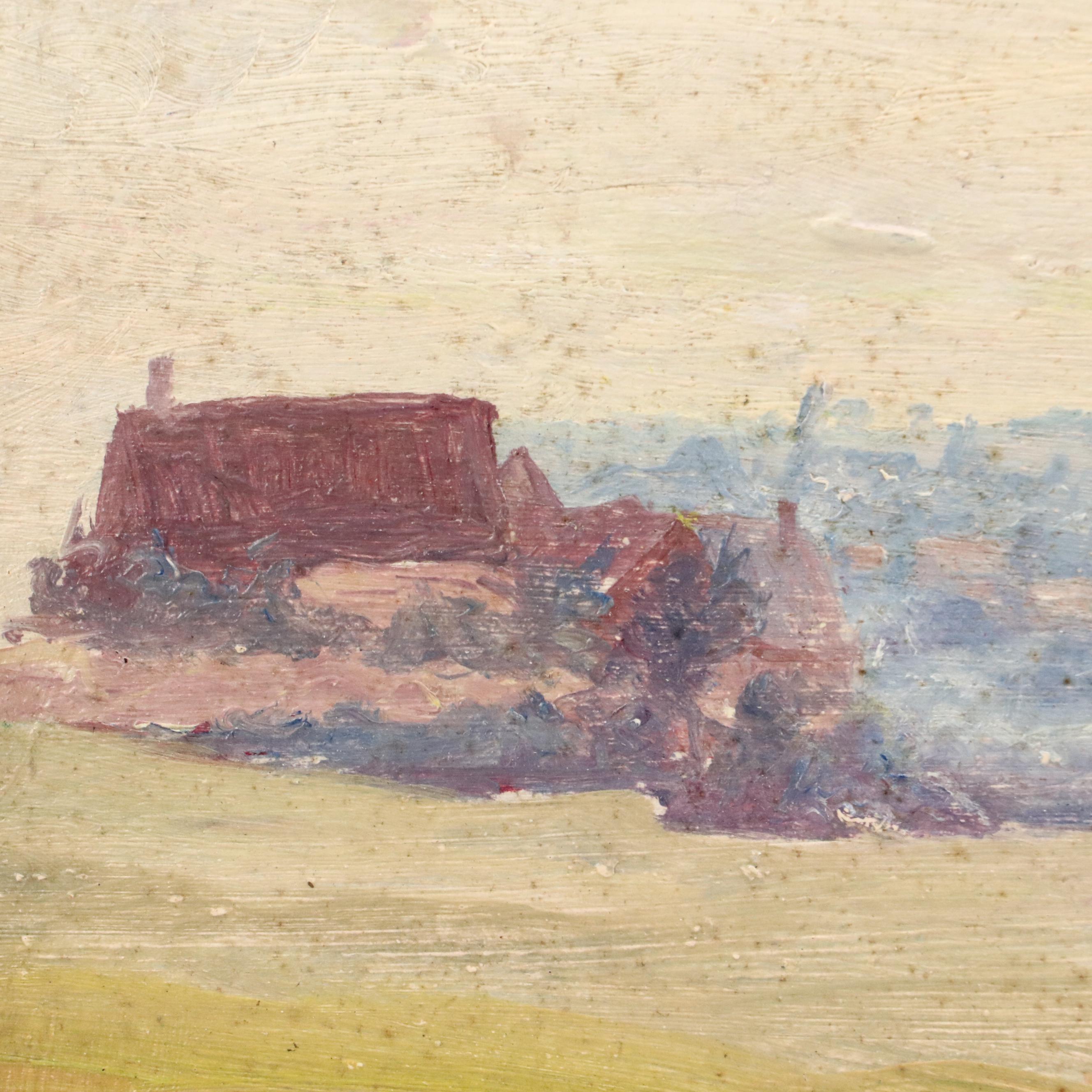 Attributed to Jeanne Reimbolte Oil Impressionistic Landscape, Early 20th Century