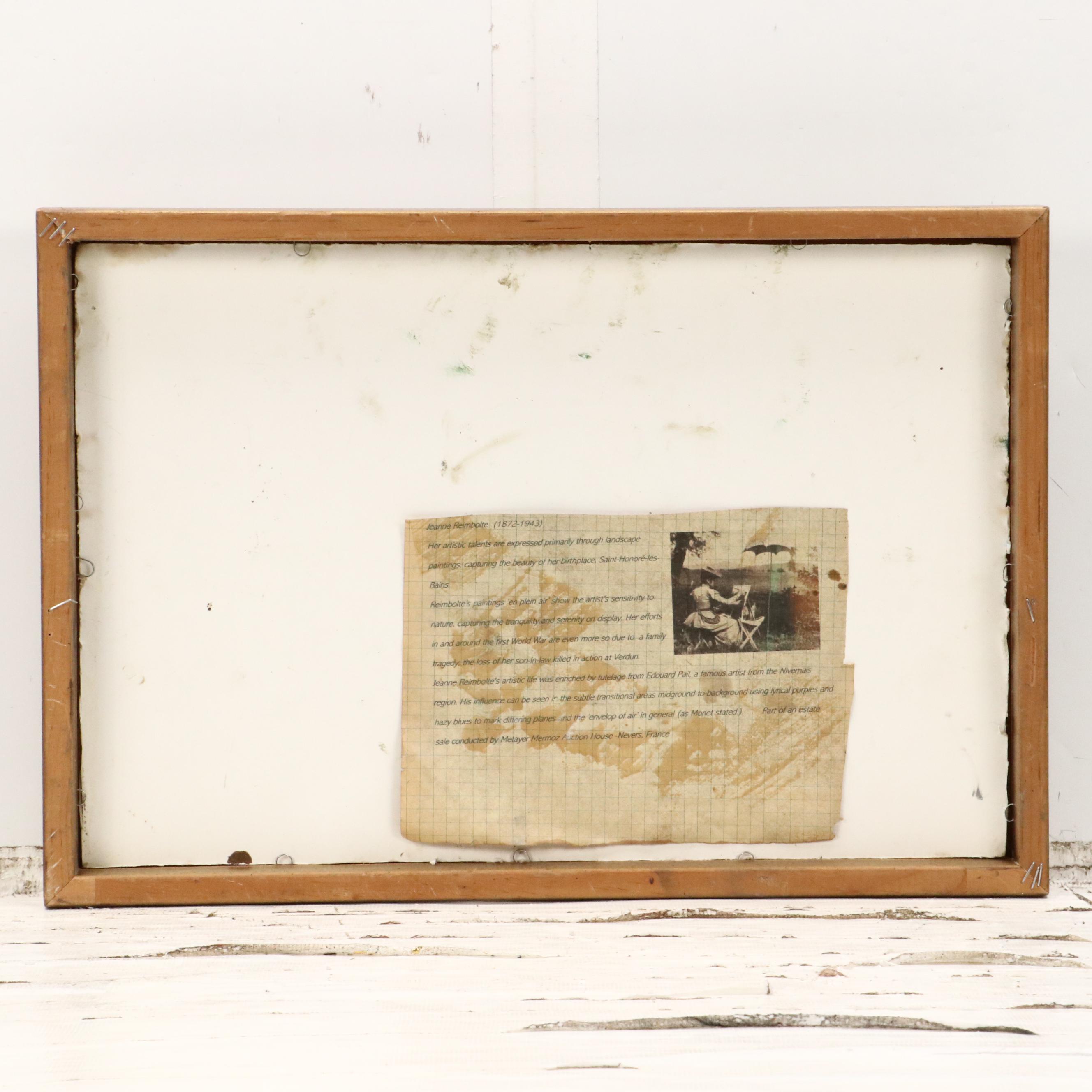 Attributed to Jeanne Reimbolte Oil Impressionistic Landscape, Early 20th Century