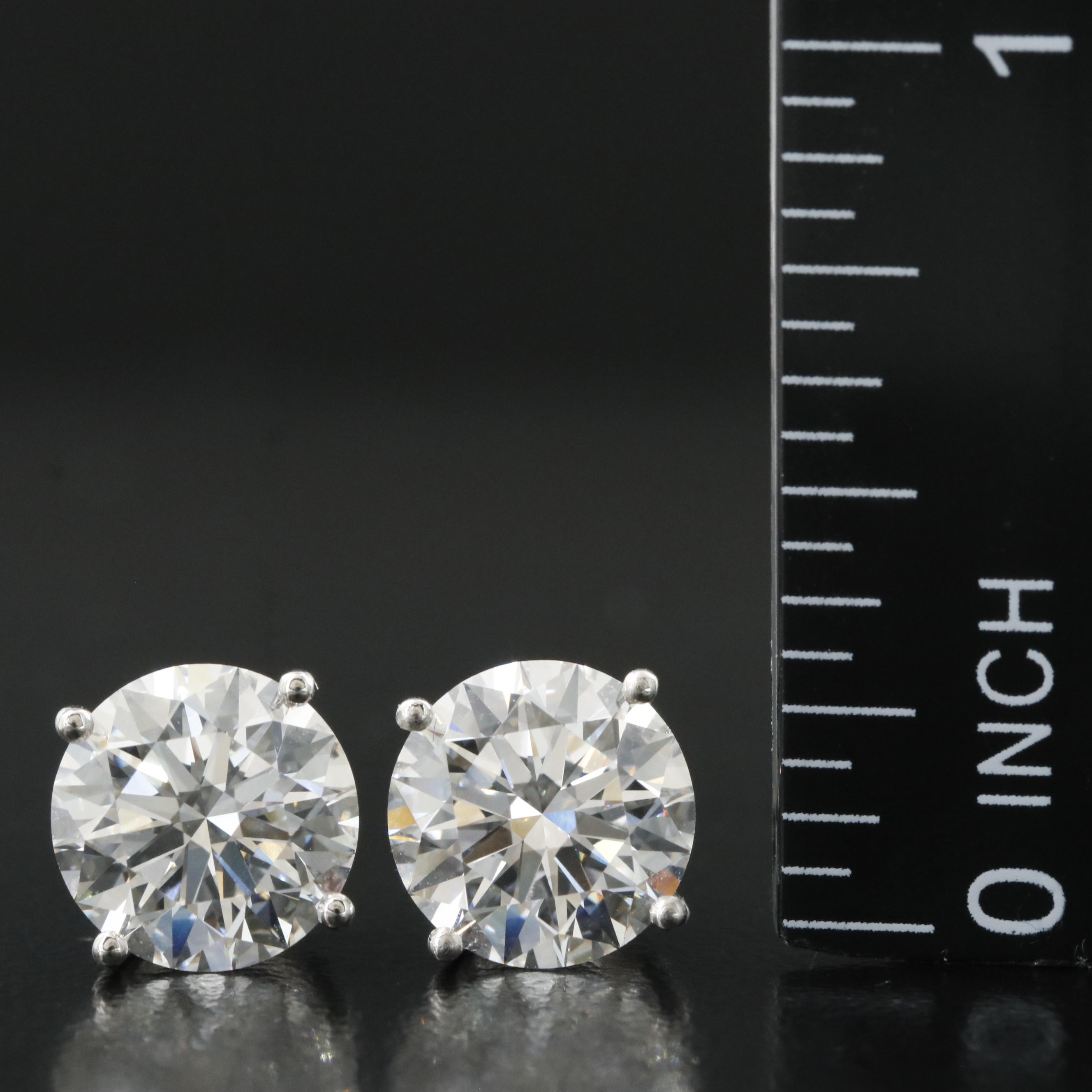Platinum 5.18 CTW Lab Grown Diamond Stud Earrings with IGI Reports