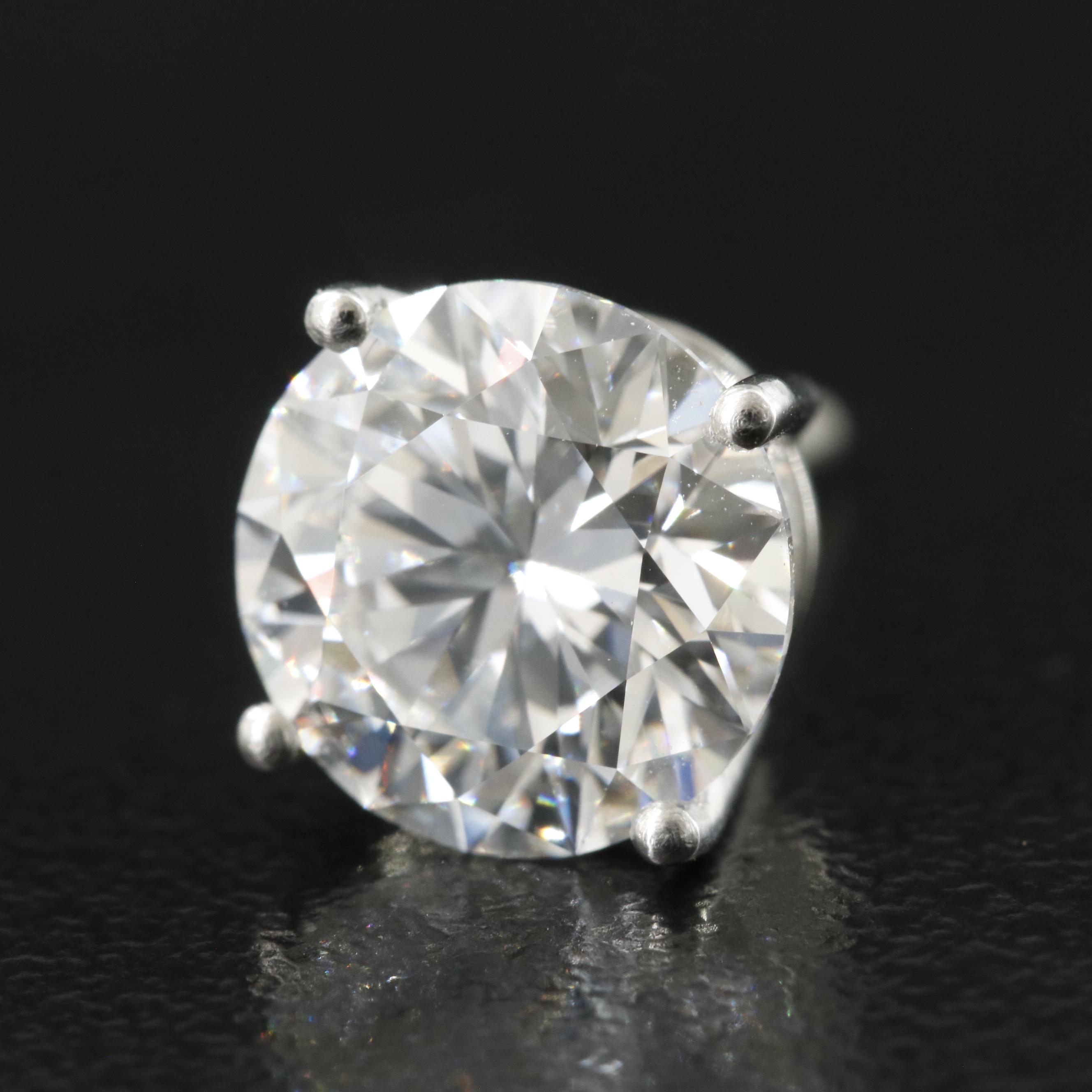 Platinum 5.18 CTW Lab Grown Diamond Stud Earrings with IGI Reports