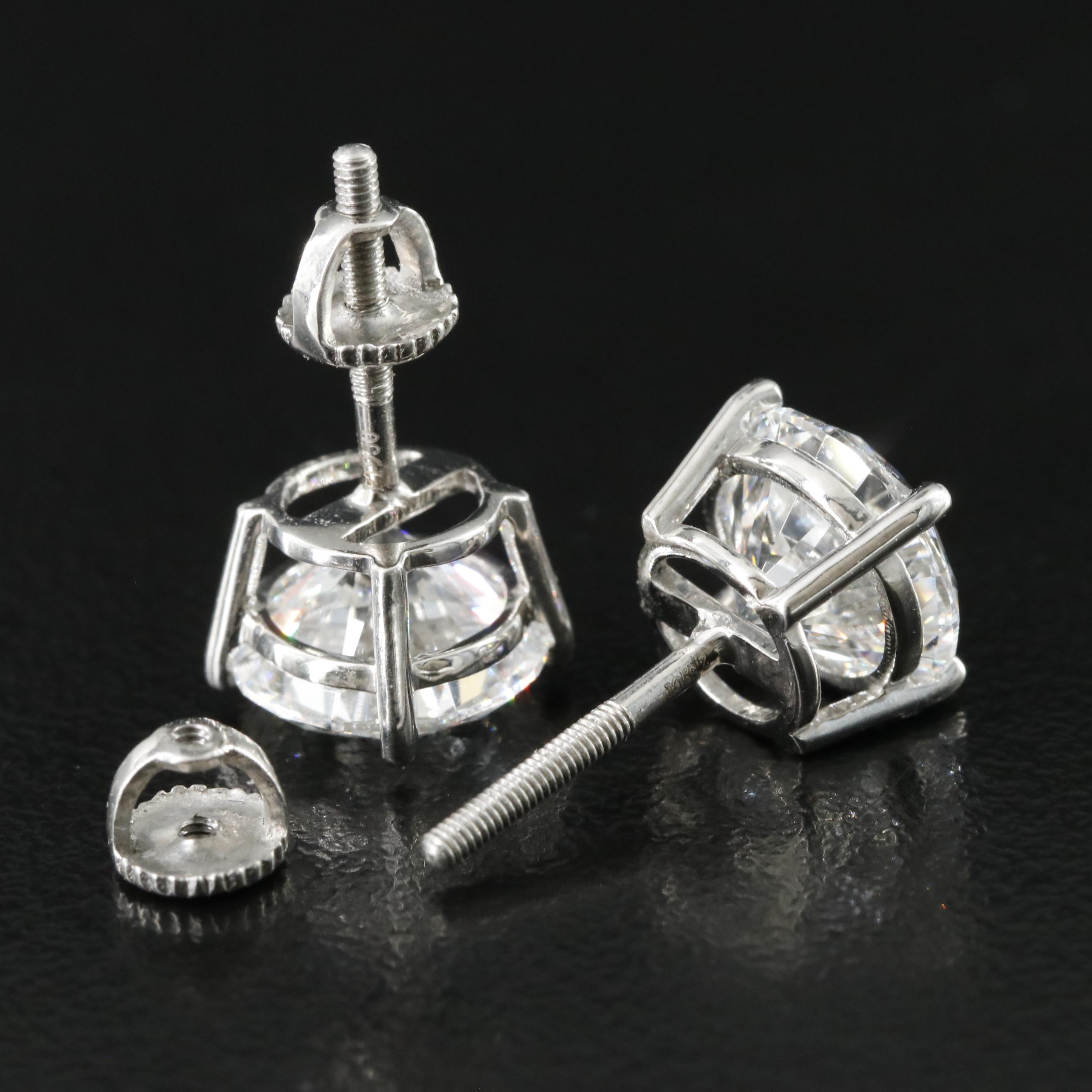 Platinum 5.18 CTW Lab Grown Diamond Stud Earrings with IGI Reports