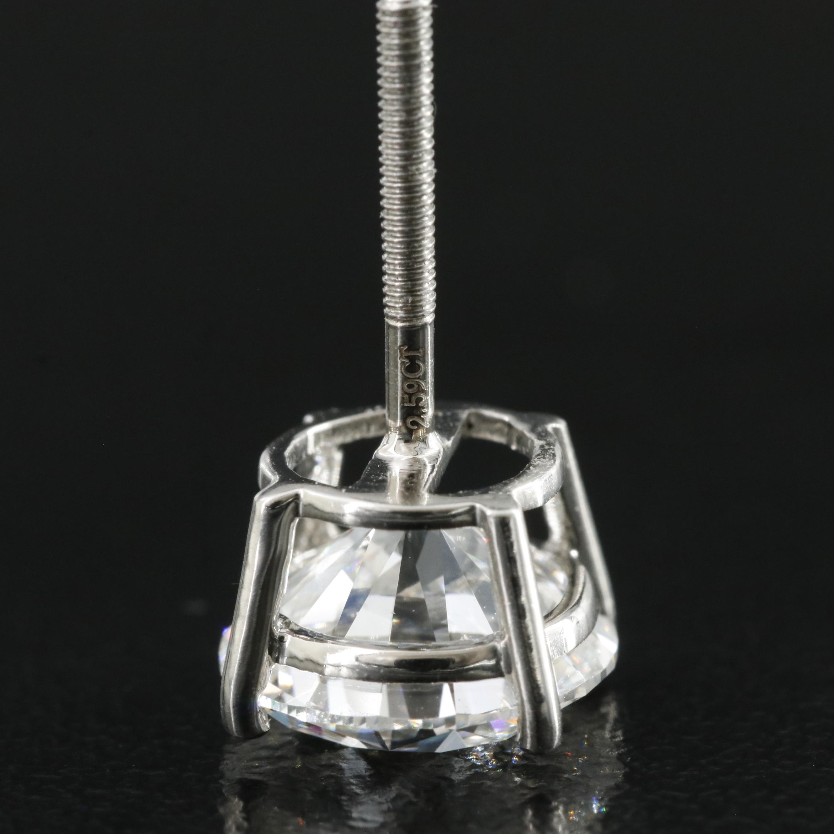 Platinum 5.18 CTW Lab Grown Diamond Stud Earrings with IGI Reports