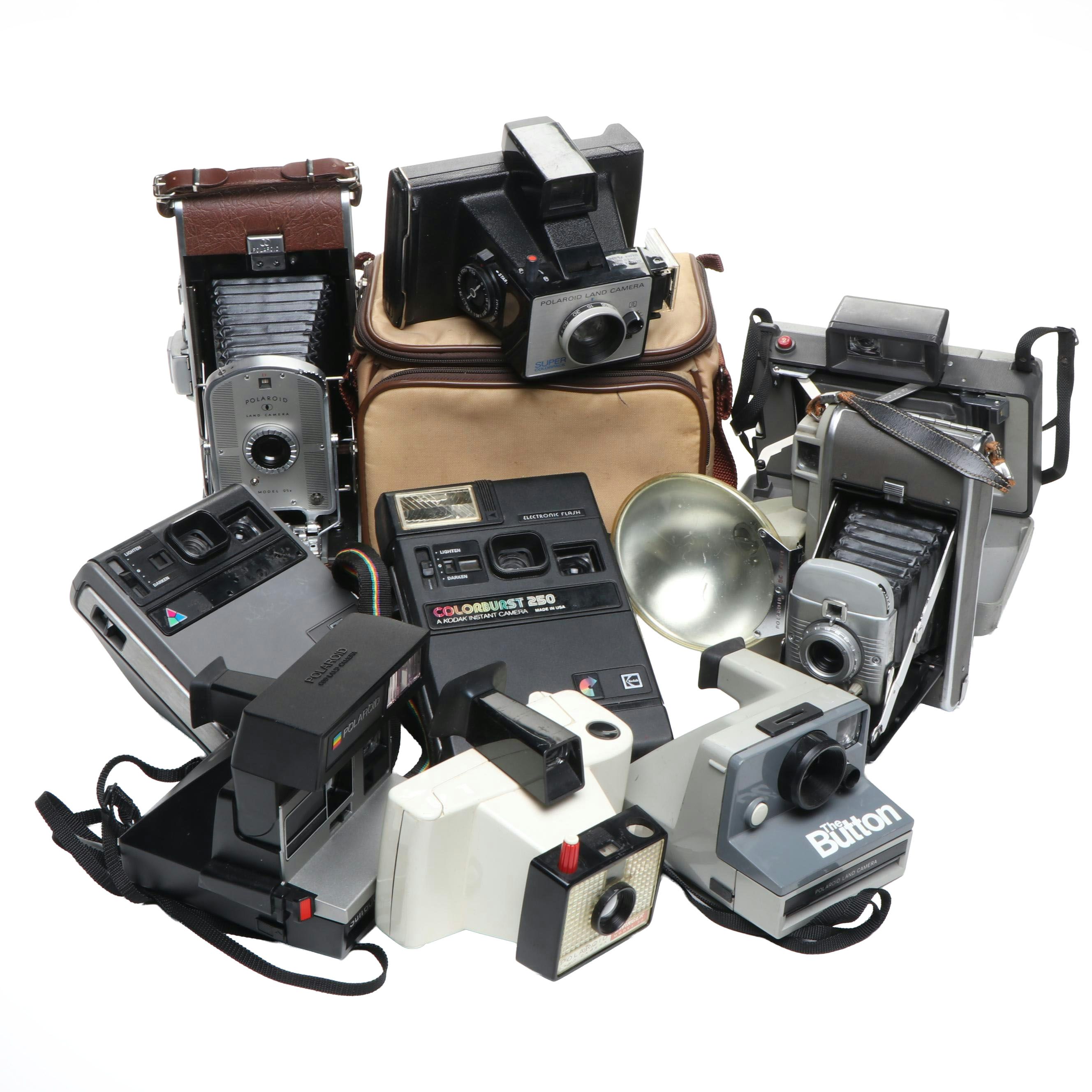 Vintage Polaroid and Kodak Instant Cameras
