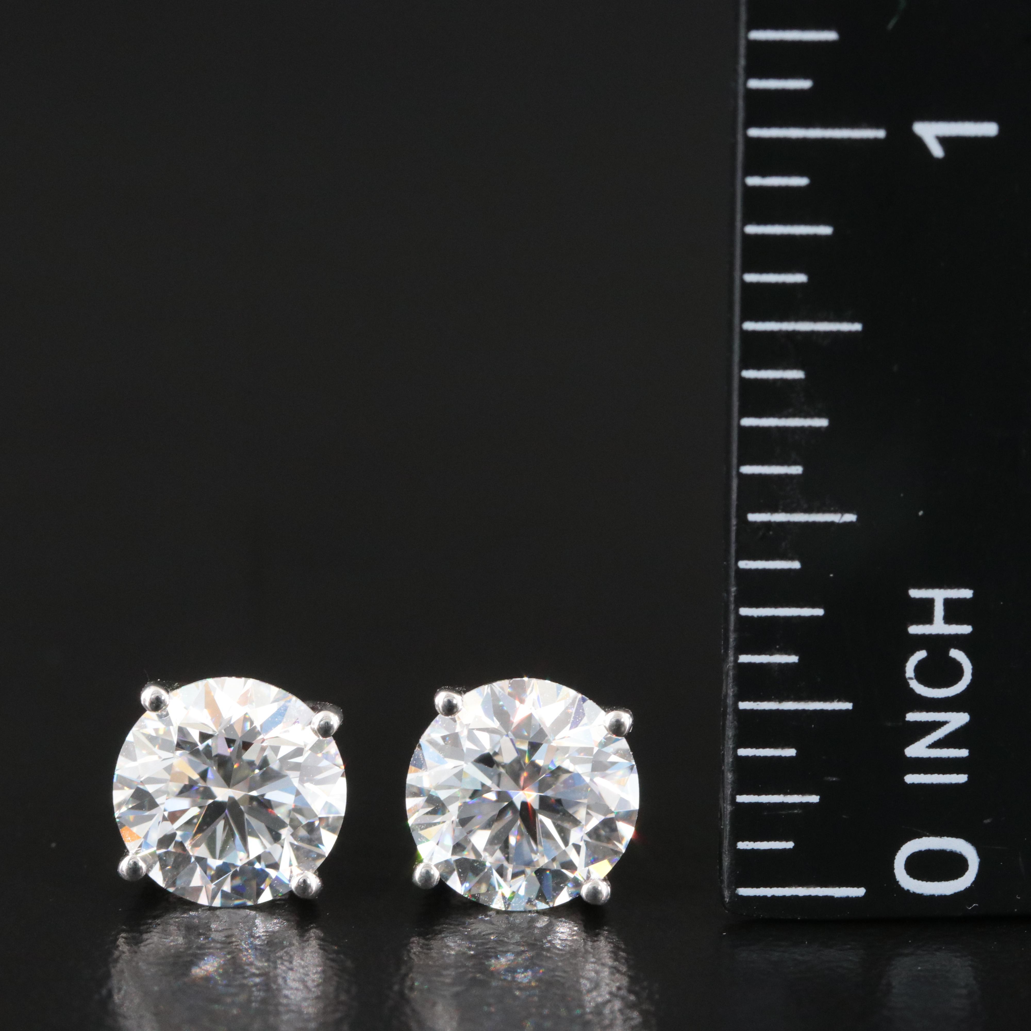 Platinum 3.56 CTW Lab Grown Diamond Stud Earrings with IGI Reports