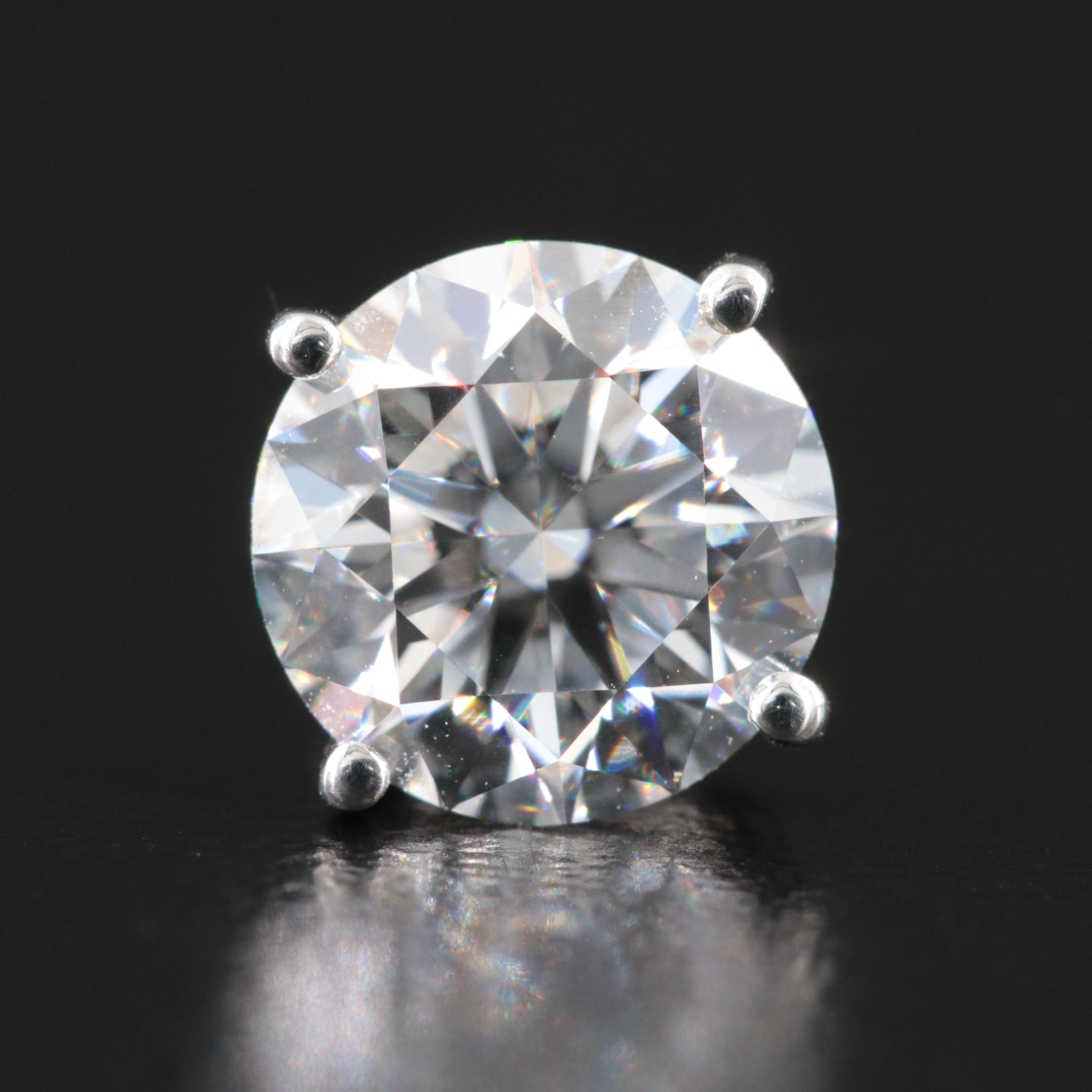 Platinum 3.56 CTW Lab Grown Diamond Stud Earrings with IGI Reports