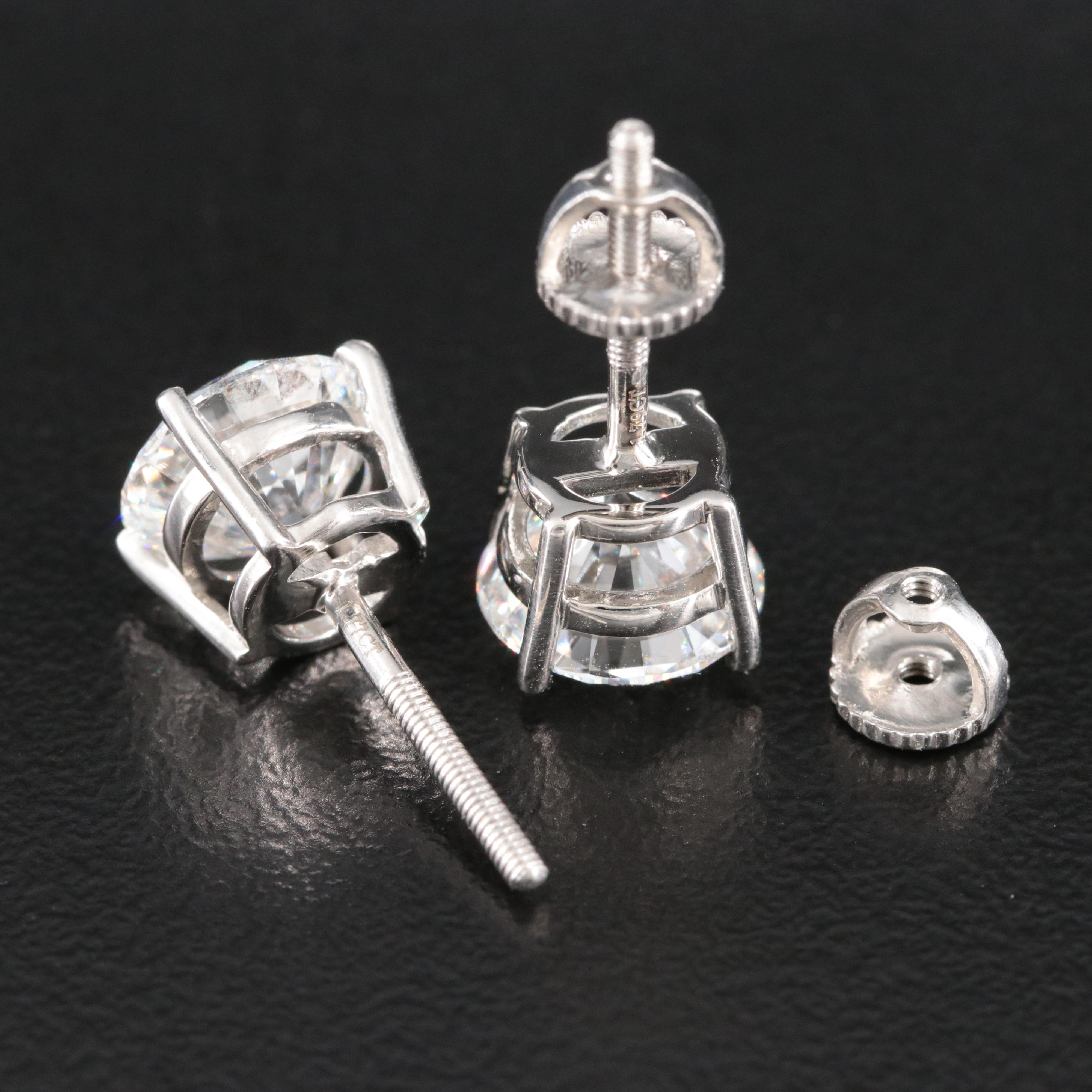Platinum 3.56 CTW Lab Grown Diamond Stud Earrings with IGI Reports