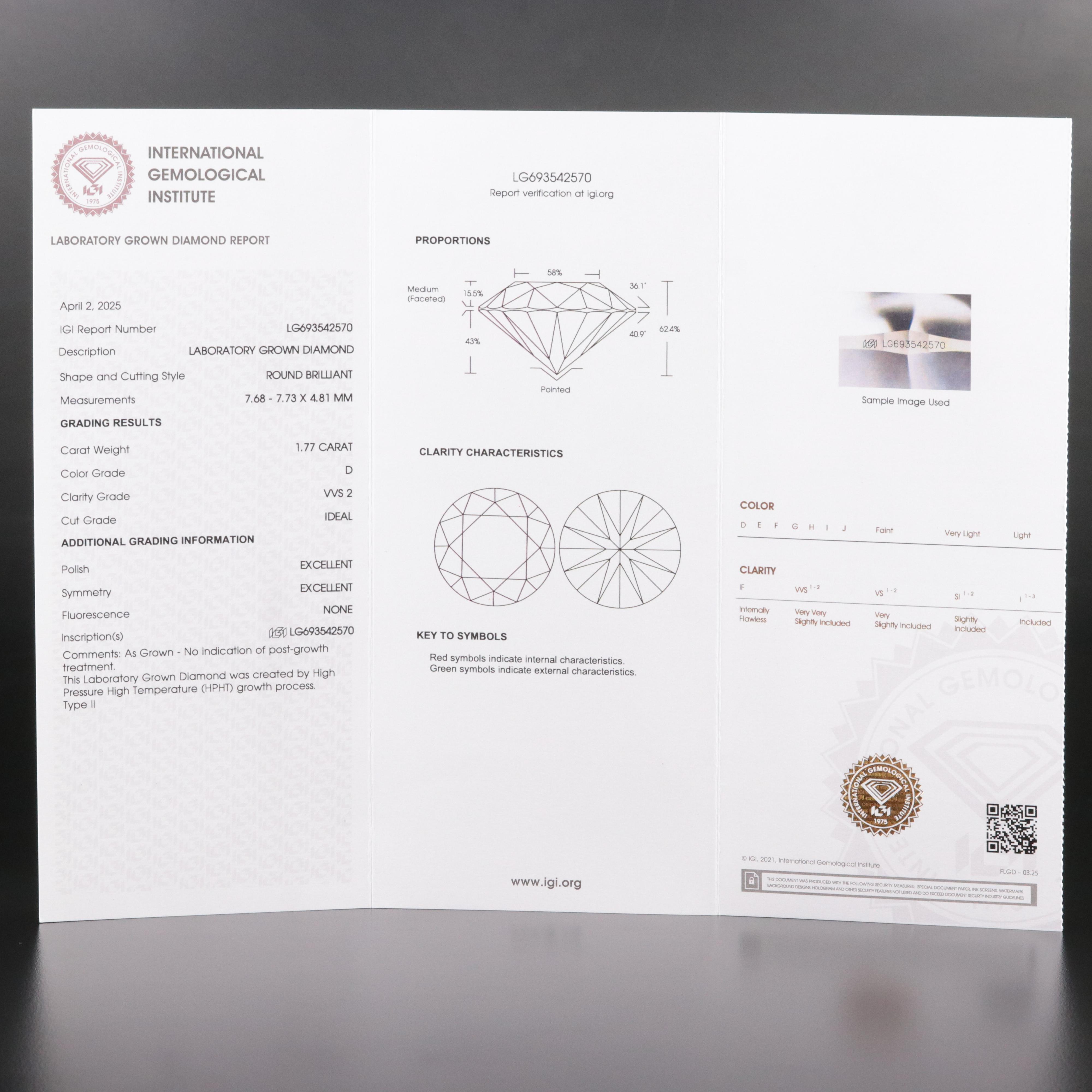 Platinum 3.56 CTW Lab Grown Diamond Stud Earrings with IGI Reports