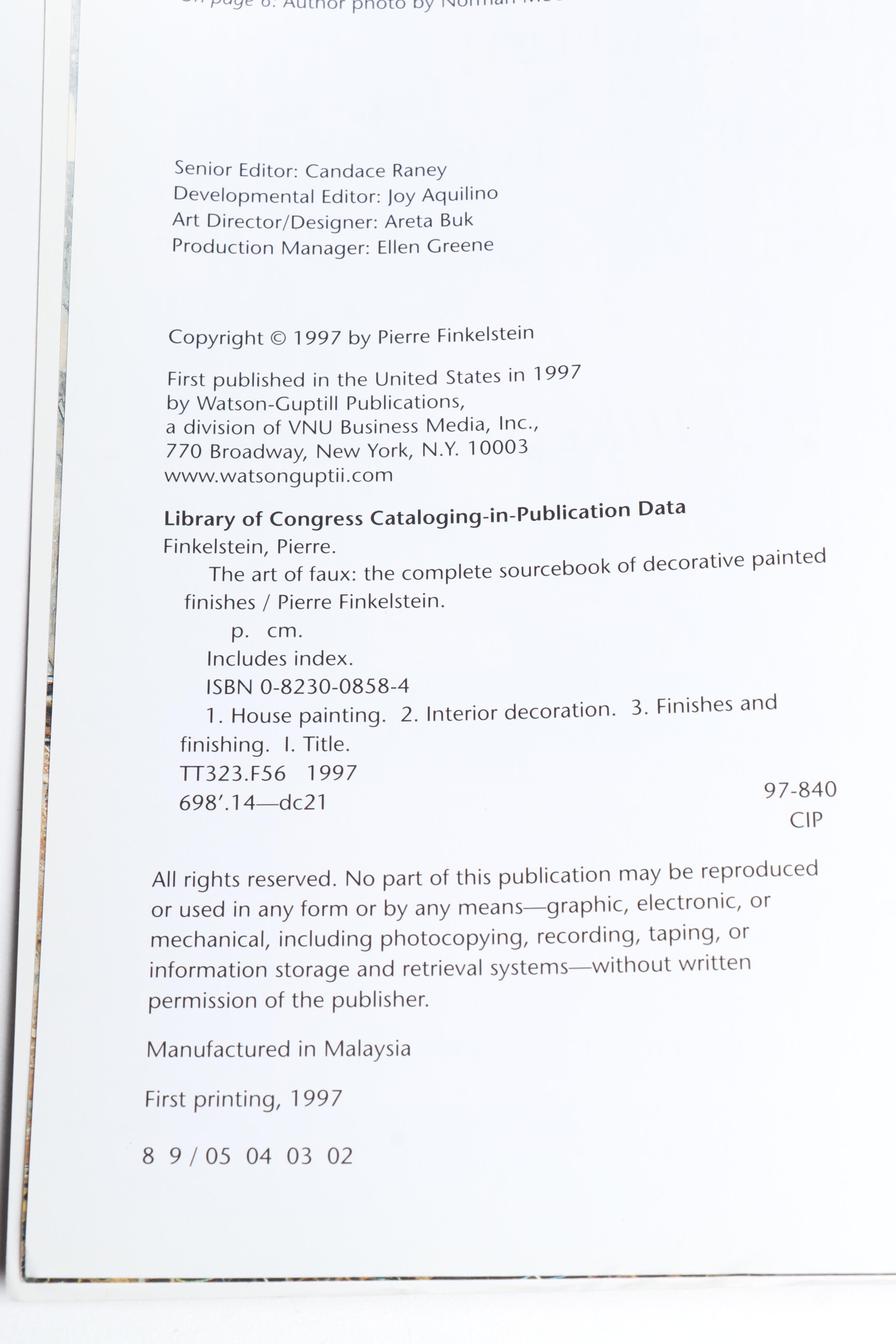 "Classical Furniture," "Extraordinary Furniture," and "The Art of Faux" Books