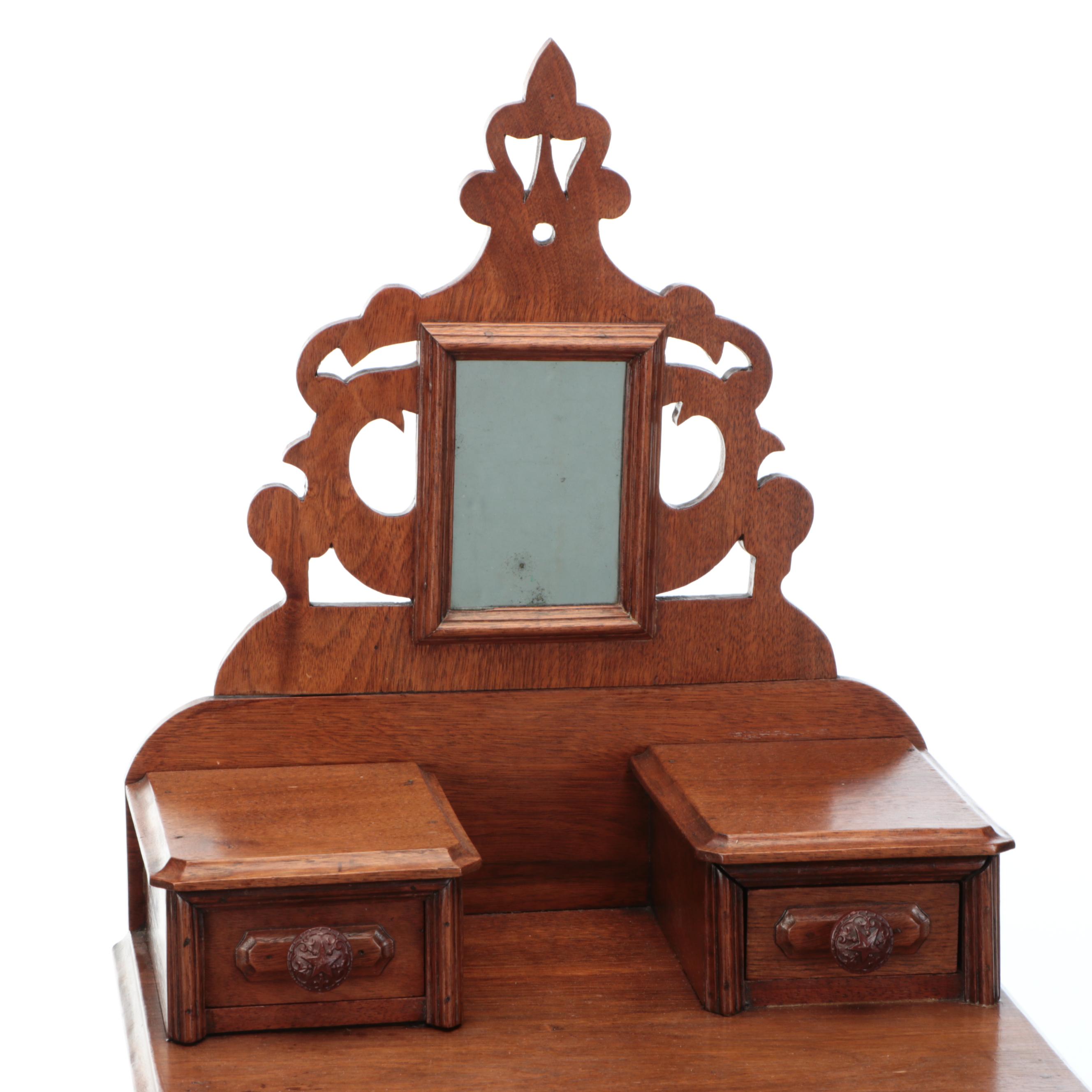 Victorian Eastlake Style Wood Doll Bed and Dresser