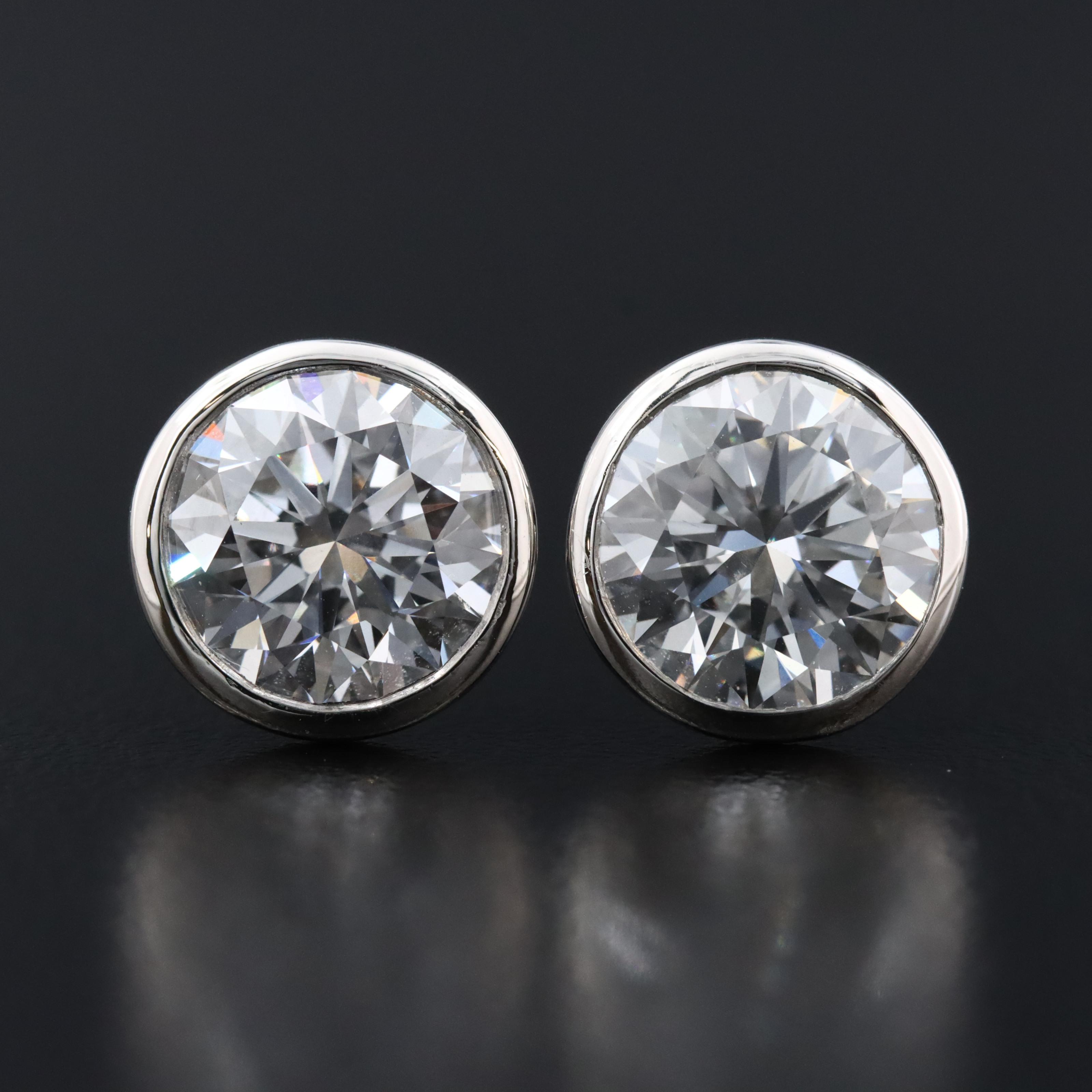 Platinum 5.19 CTW Lab Grown Diamond Solitaire Stud Earrings with IGI Reports