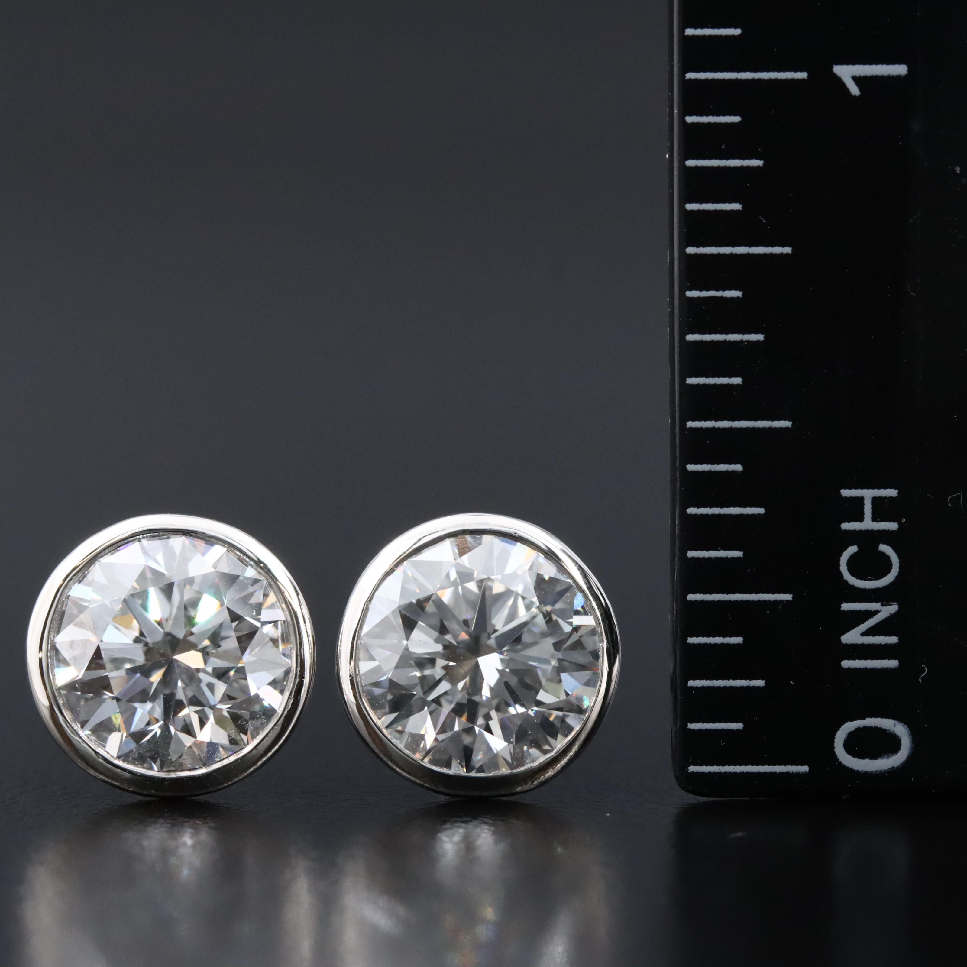 Platinum 5.19 CTW Lab Grown Diamond Solitaire Stud Earrings with IGI Reports