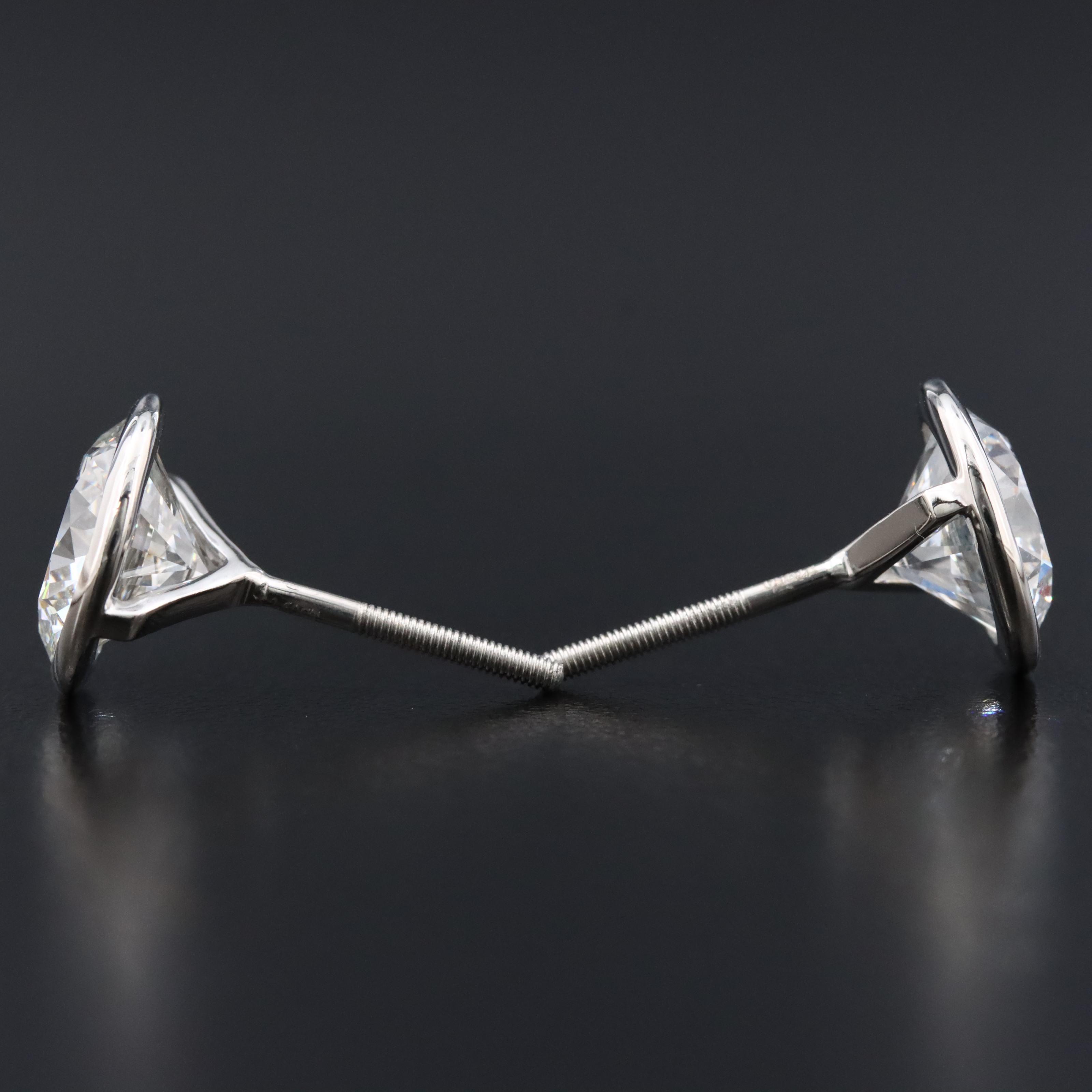 Platinum 5.19 CTW Lab Grown Diamond Solitaire Stud Earrings with IGI Reports