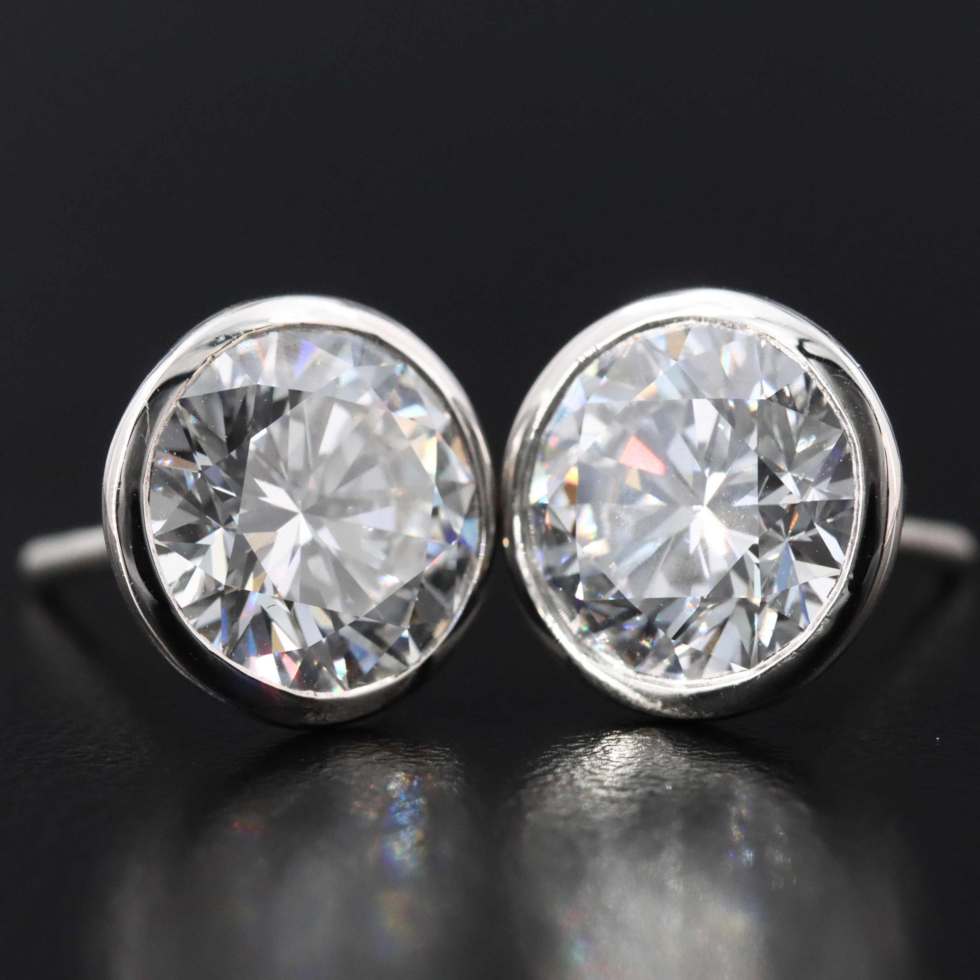 Platinum 5.19 CTW Lab Grown Diamond Solitaire Stud Earrings with IGI Reports