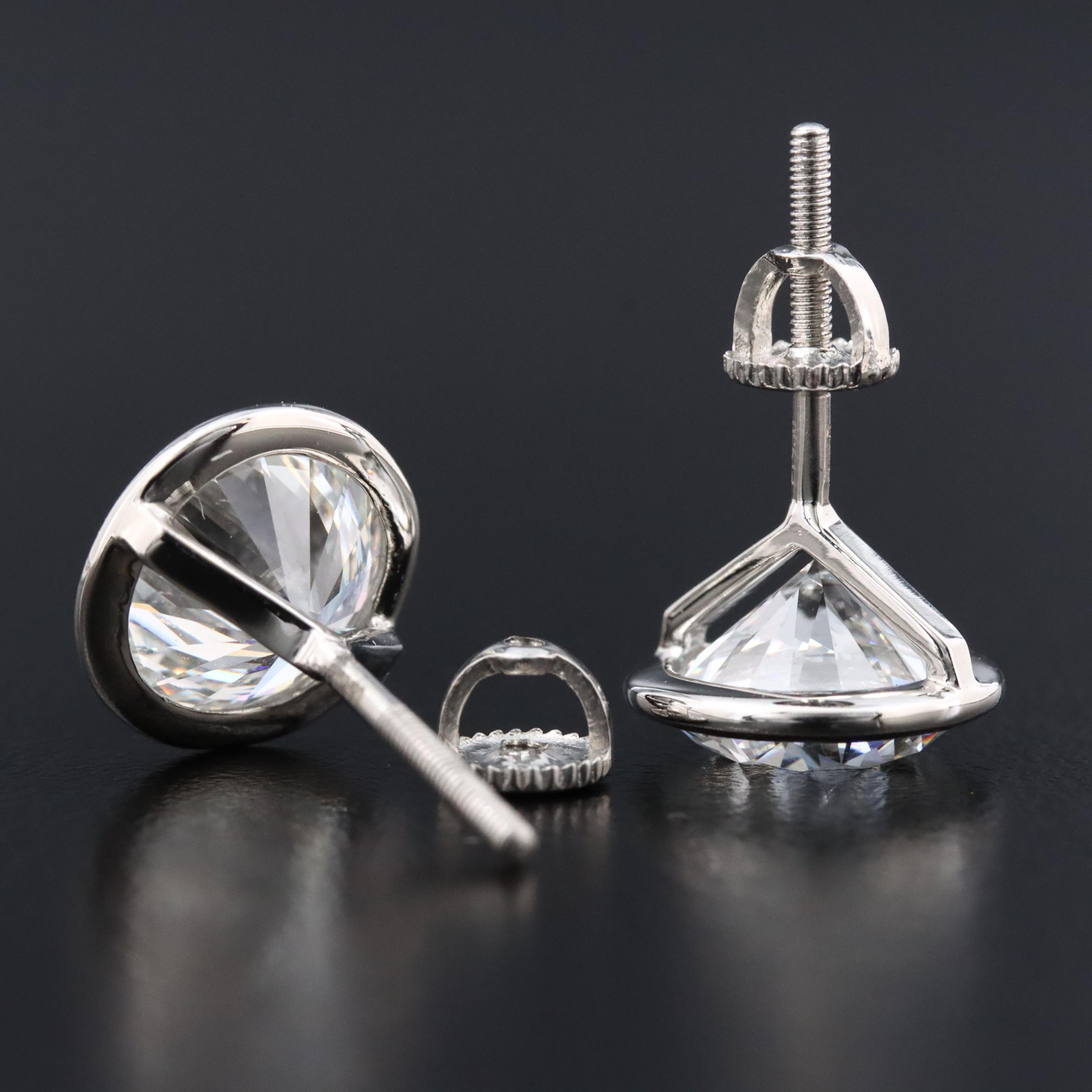 Platinum 5.19 CTW Lab Grown Diamond Solitaire Stud Earrings with IGI Reports