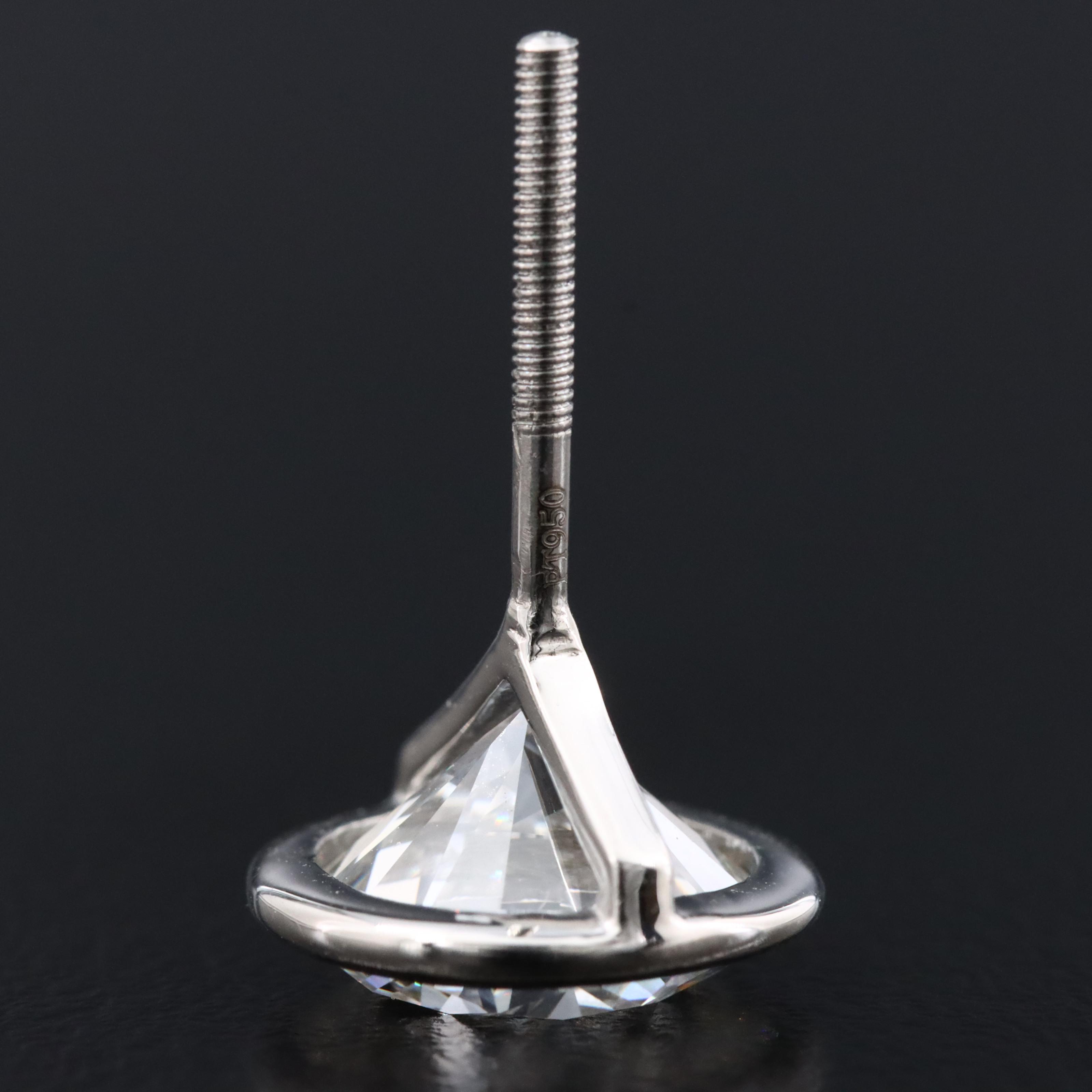 Platinum 5.19 CTW Lab Grown Diamond Solitaire Stud Earrings with IGI Reports