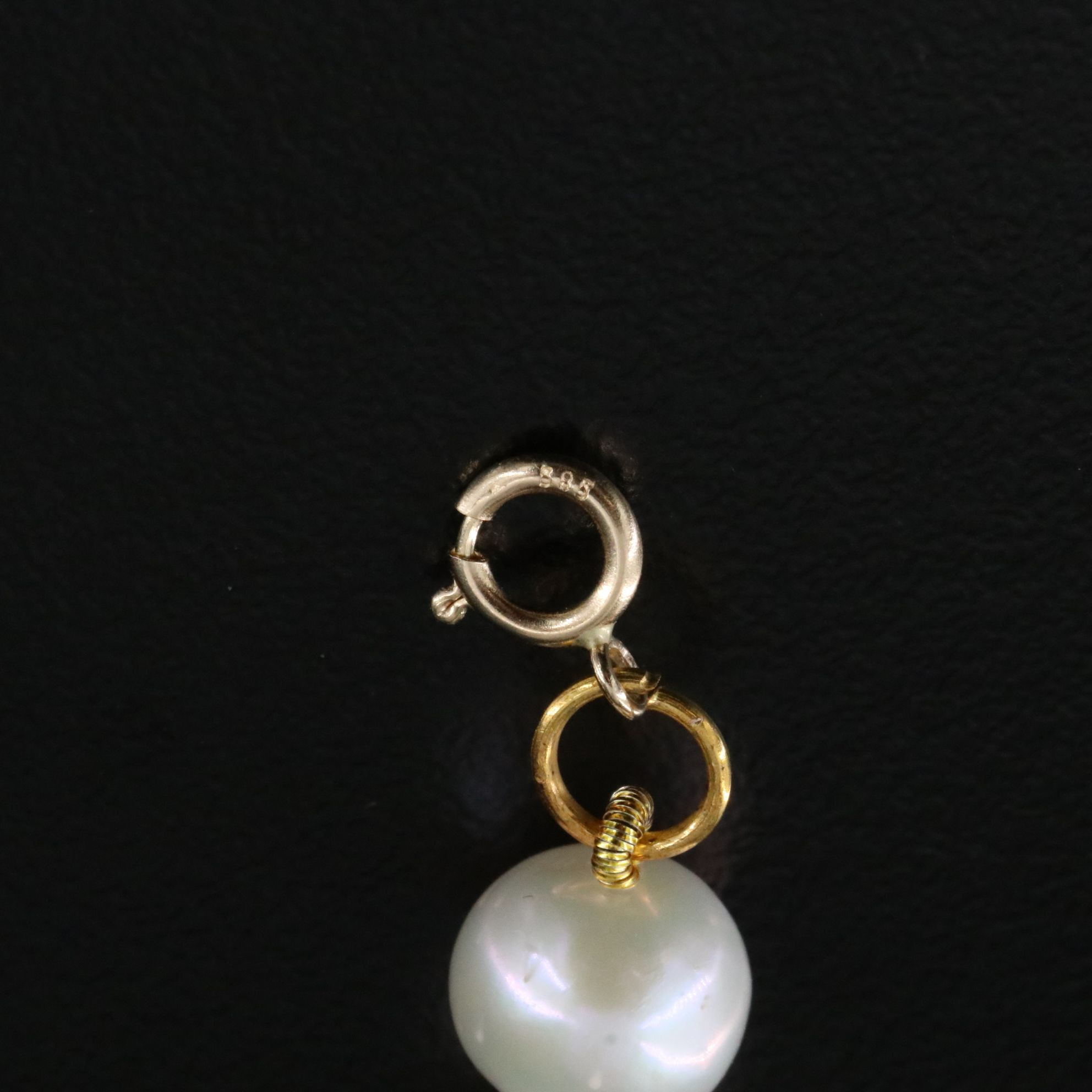 7.40 – 11.95 MM Pearl Necklace with 14K Clasp