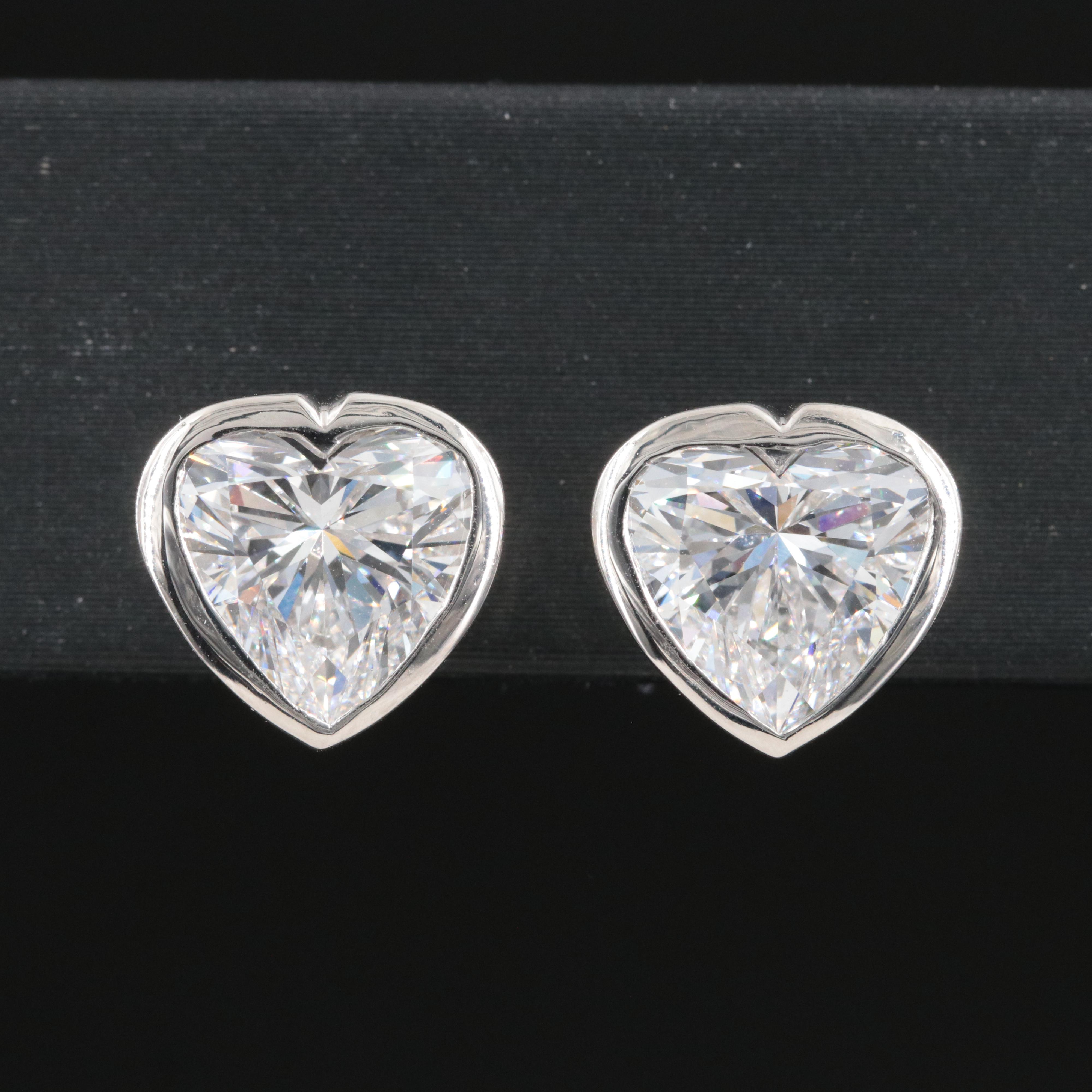 Platinum 4.10 CTW Lab Grown Diamond Solitaire Stud Earrings with IGI Reports