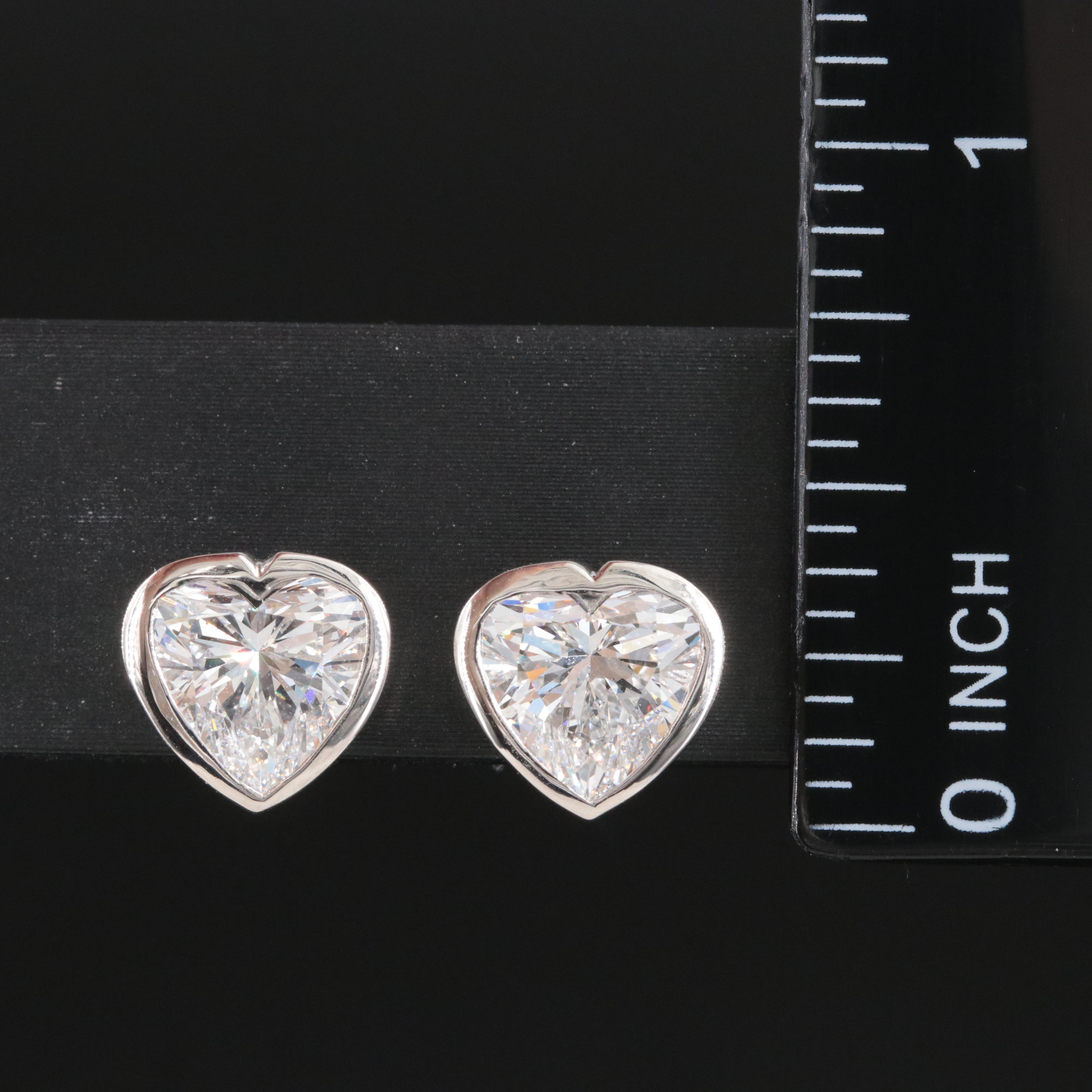 Platinum 4.10 CTW Lab Grown Diamond Solitaire Stud Earrings with IGI Reports