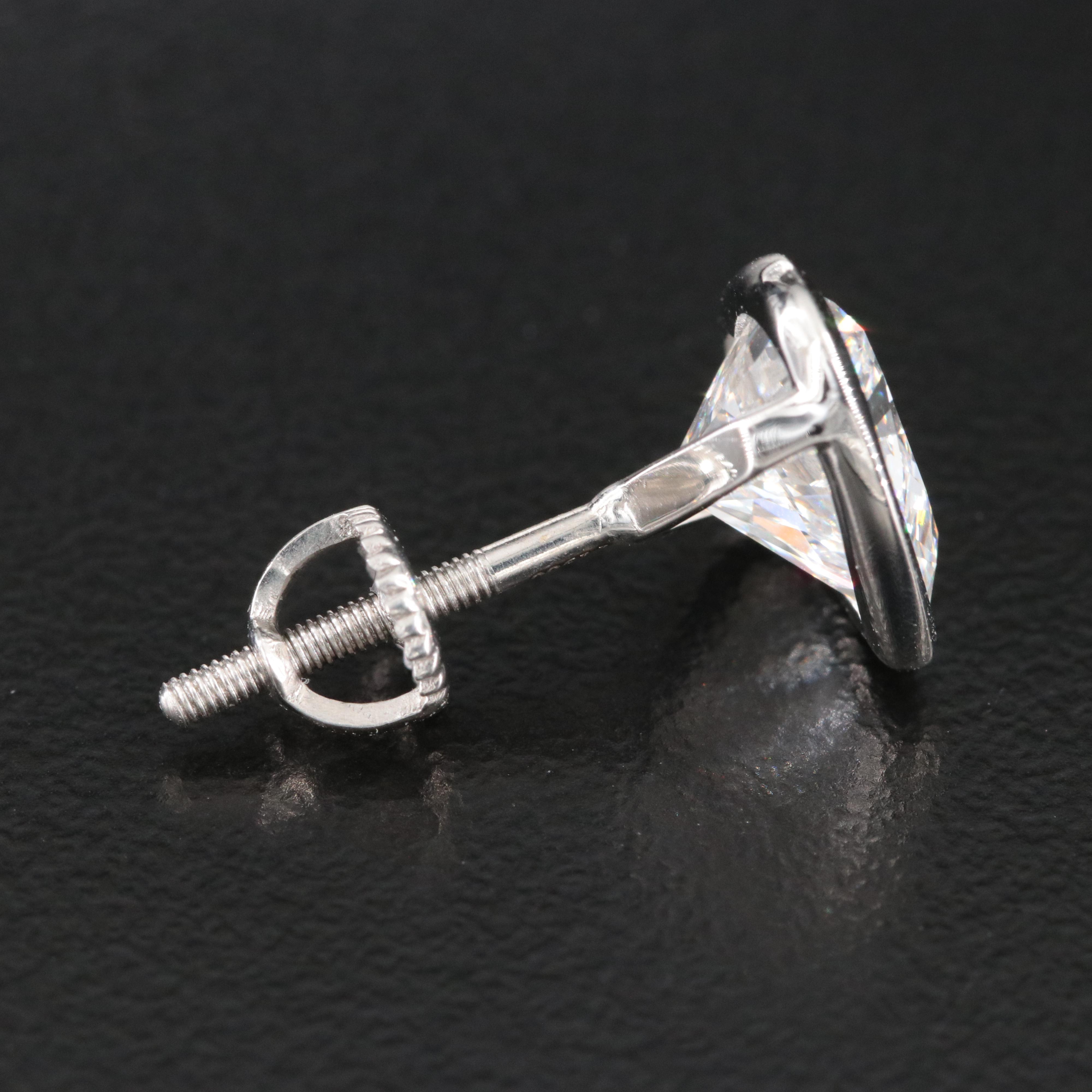 Platinum 4.10 CTW Lab Grown Diamond Solitaire Stud Earrings with IGI Reports