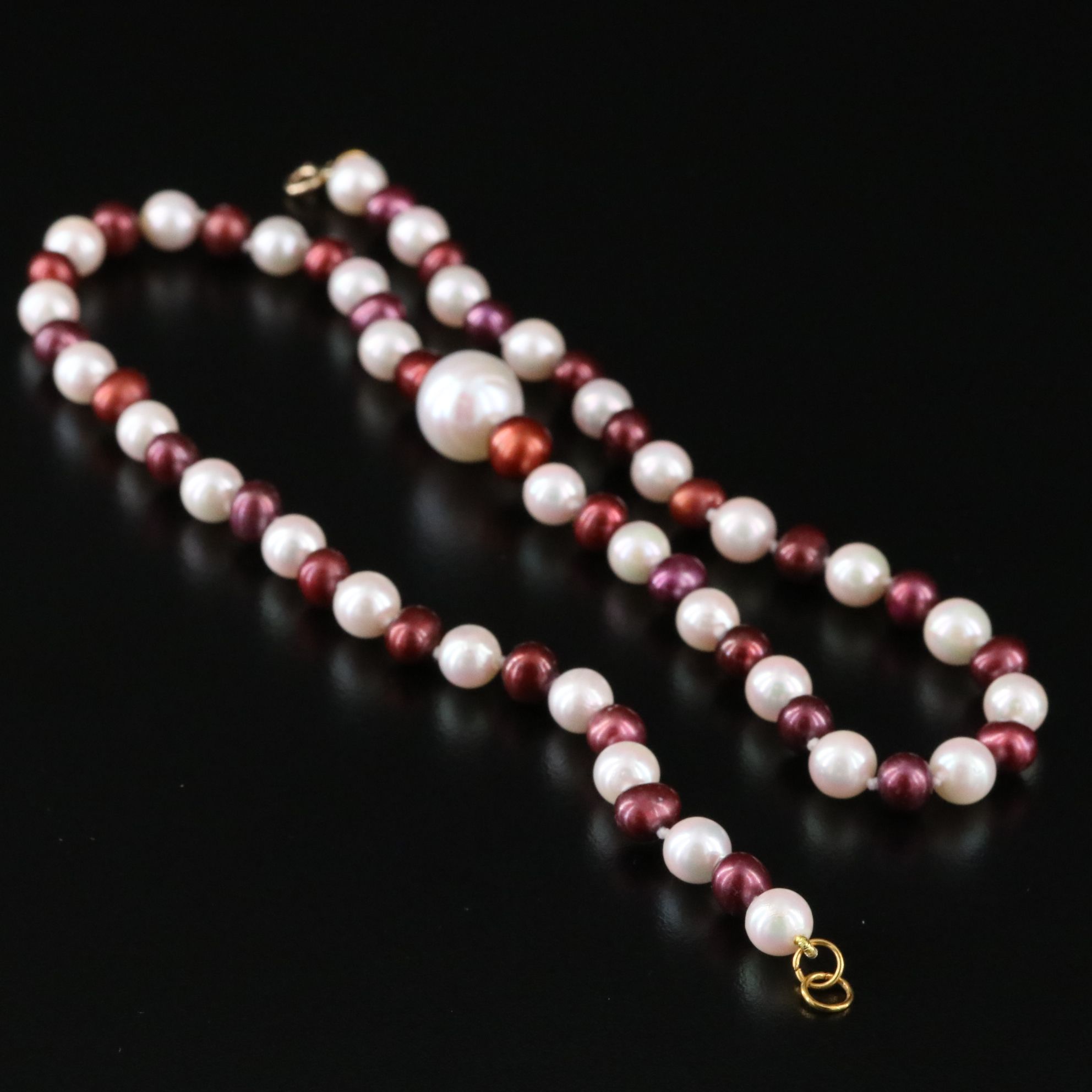 6.60 – 12.00 MM Pearl Necklace with 14K Clasp