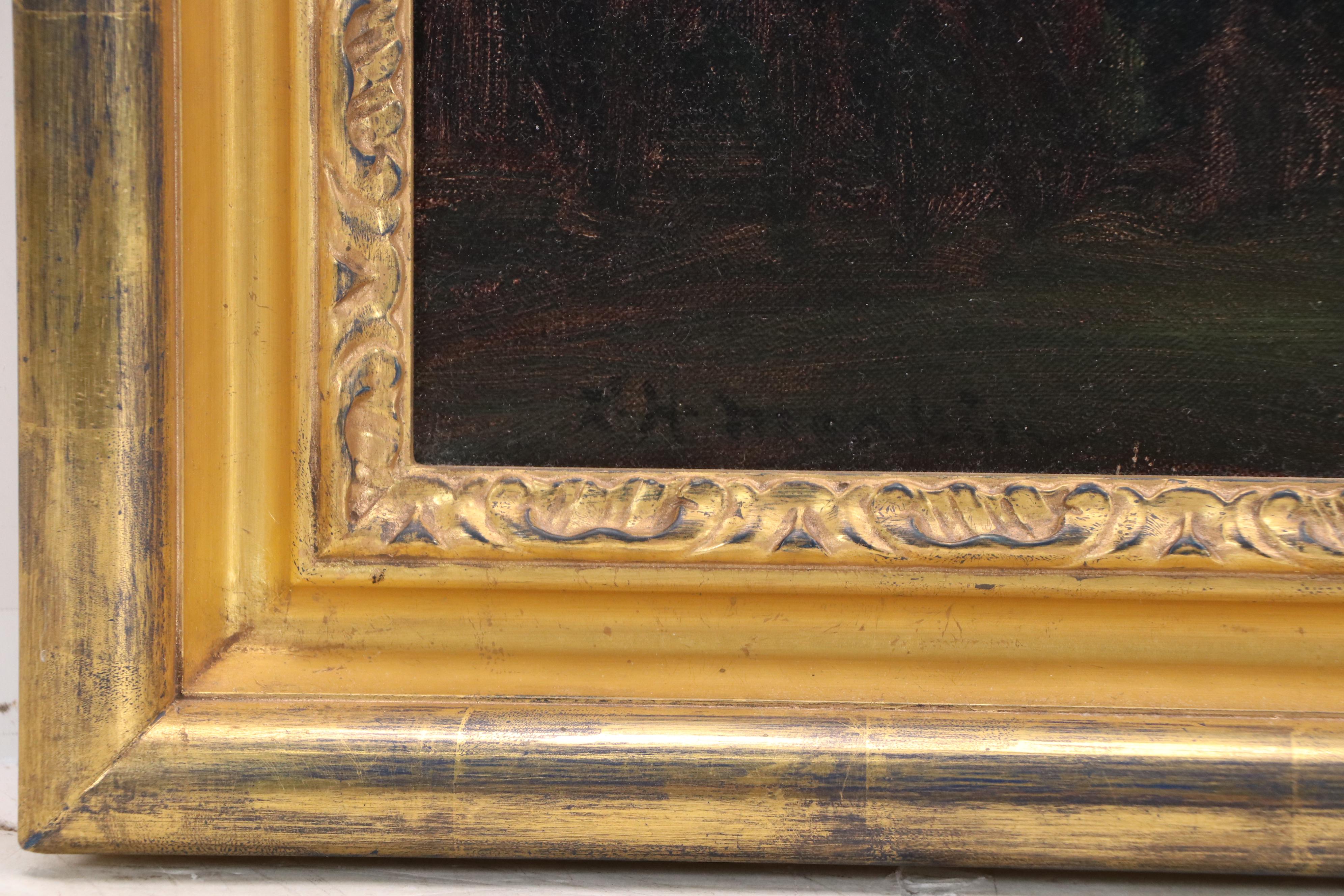 Lewis Henry Meakin Oil Painting "Sunset," Early 20th Century