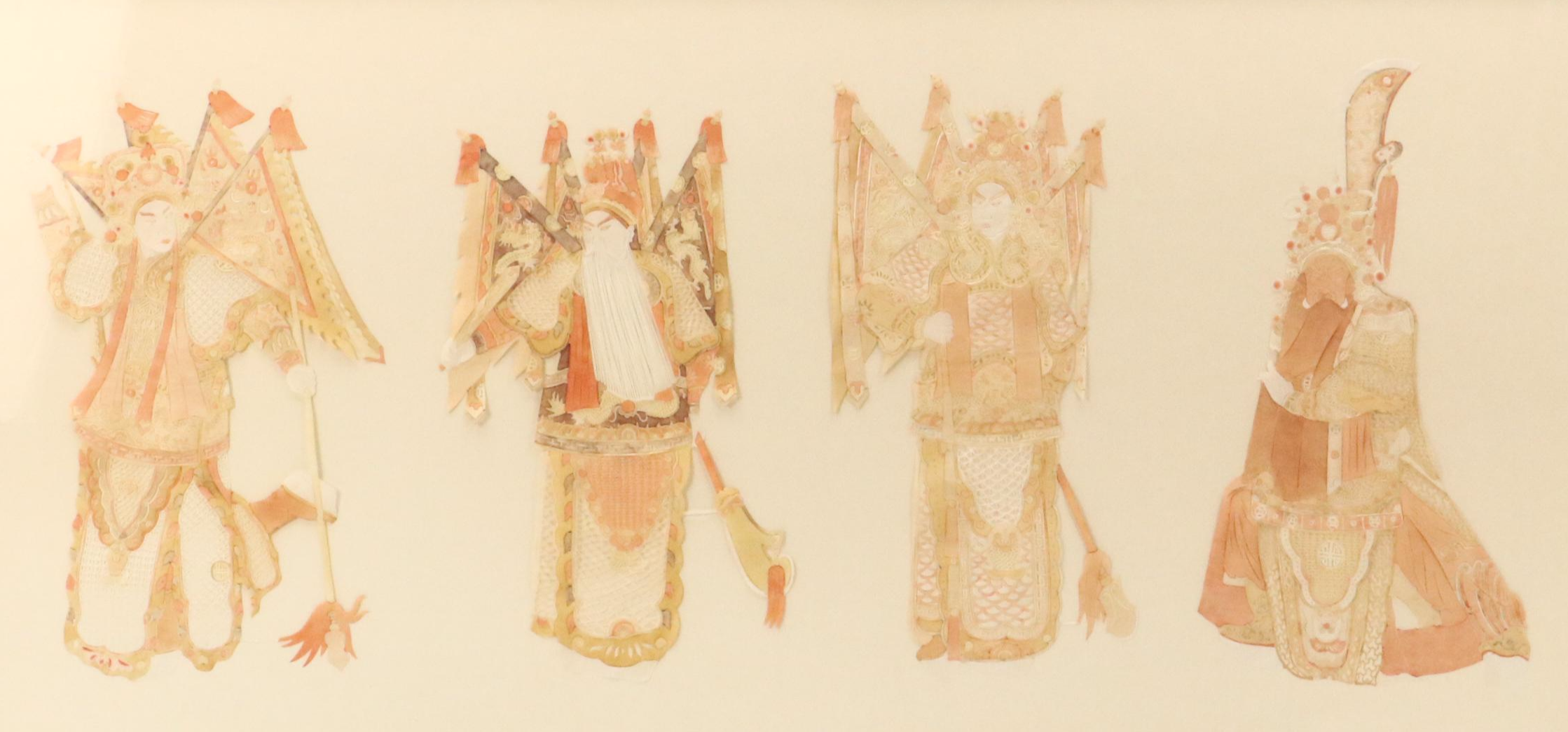 Jianzhi Folk Art Paper Cutwork Traditional Cantonese Opera Figures, 20th century