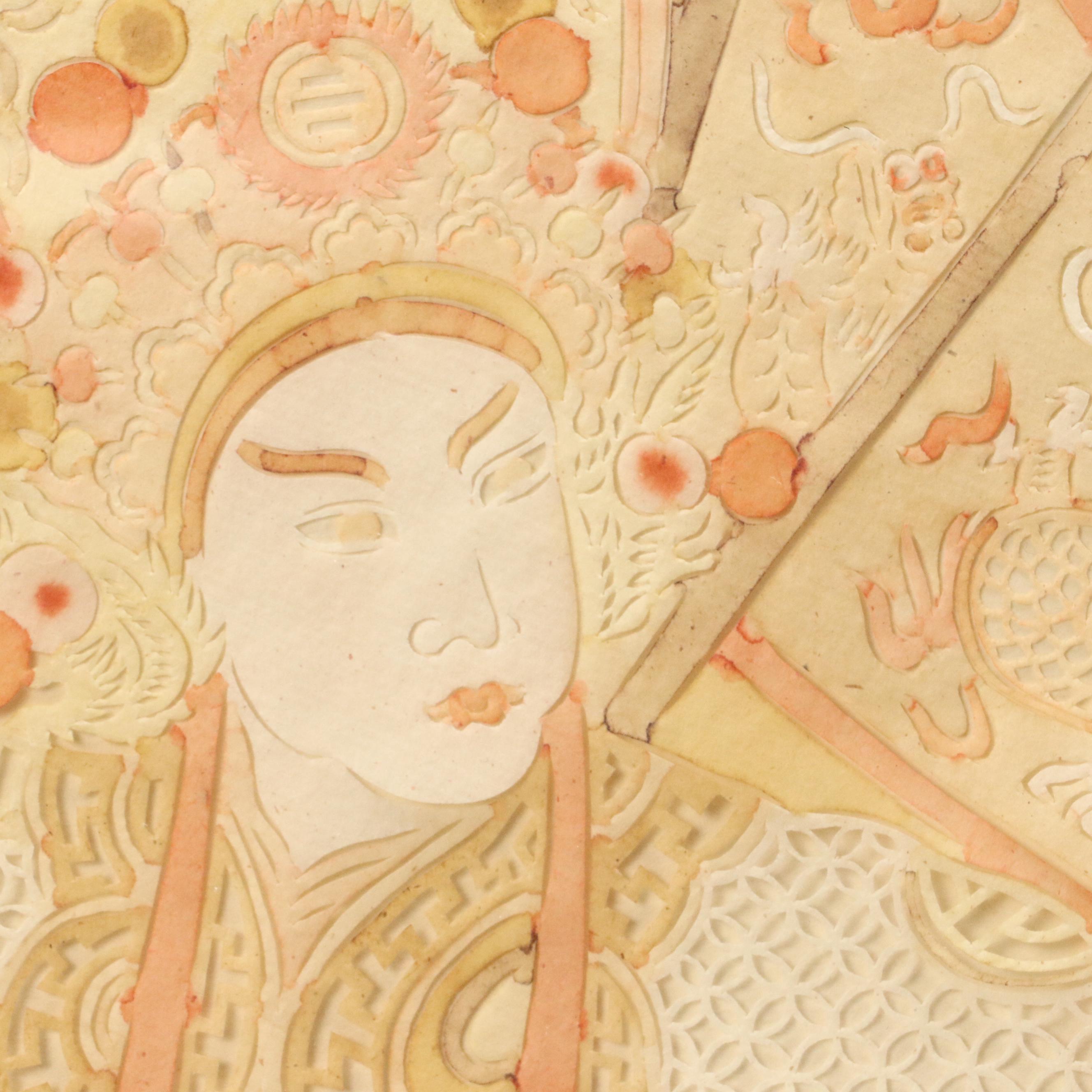 Jianzhi Folk Art Paper Cutwork Traditional Cantonese Opera Figures, 20th century