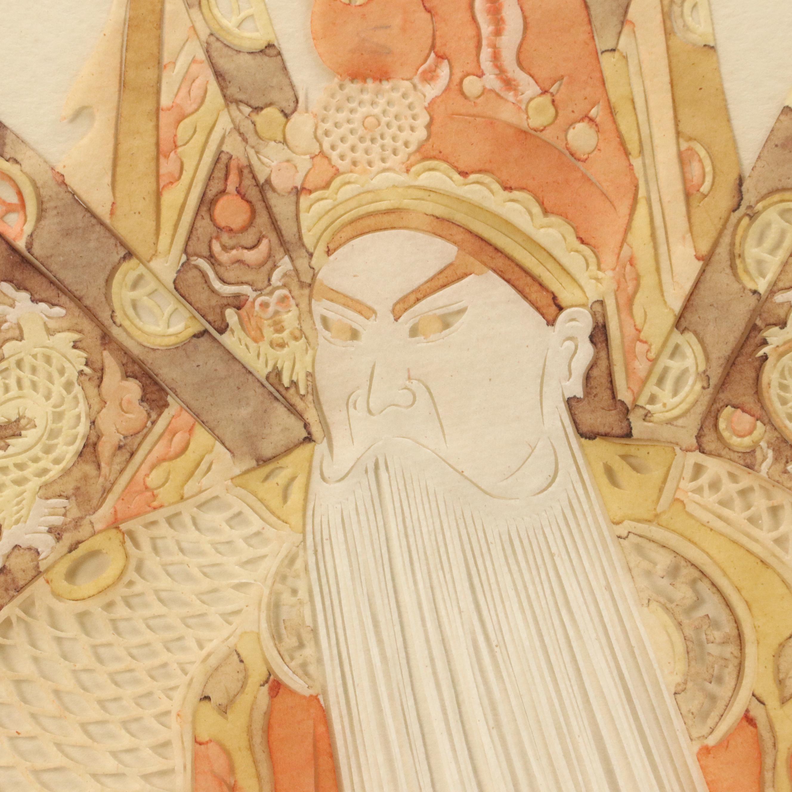 Jianzhi Folk Art Paper Cutwork Traditional Cantonese Opera Figures, 20th century