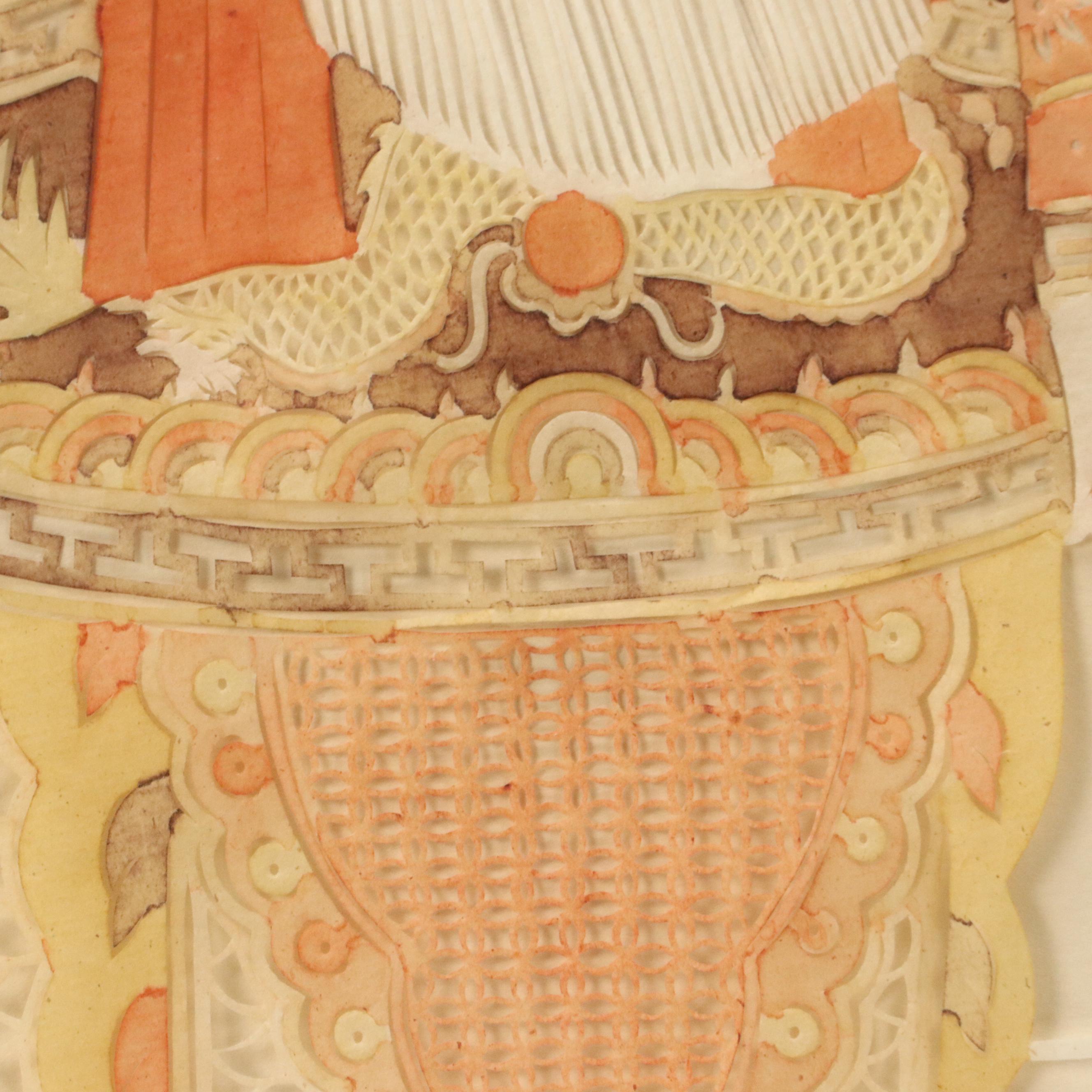 Jianzhi Folk Art Paper Cutwork Traditional Cantonese Opera Figures, 20th century