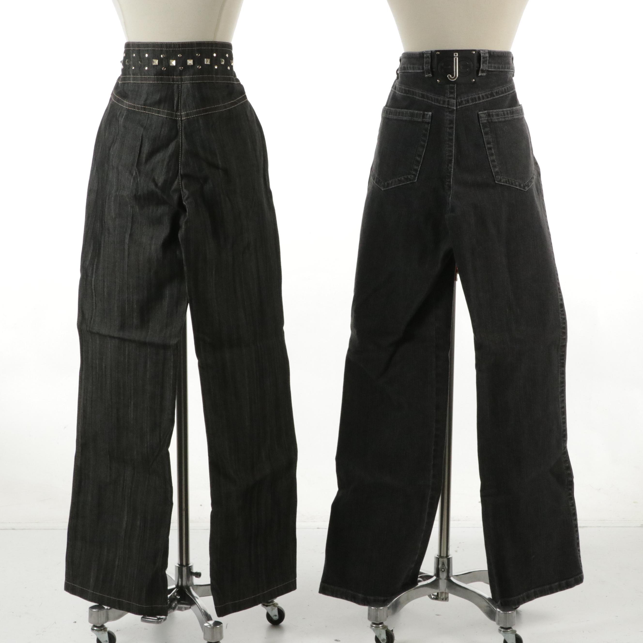 Escada Studded and Grey Denim Jeans, With Tags