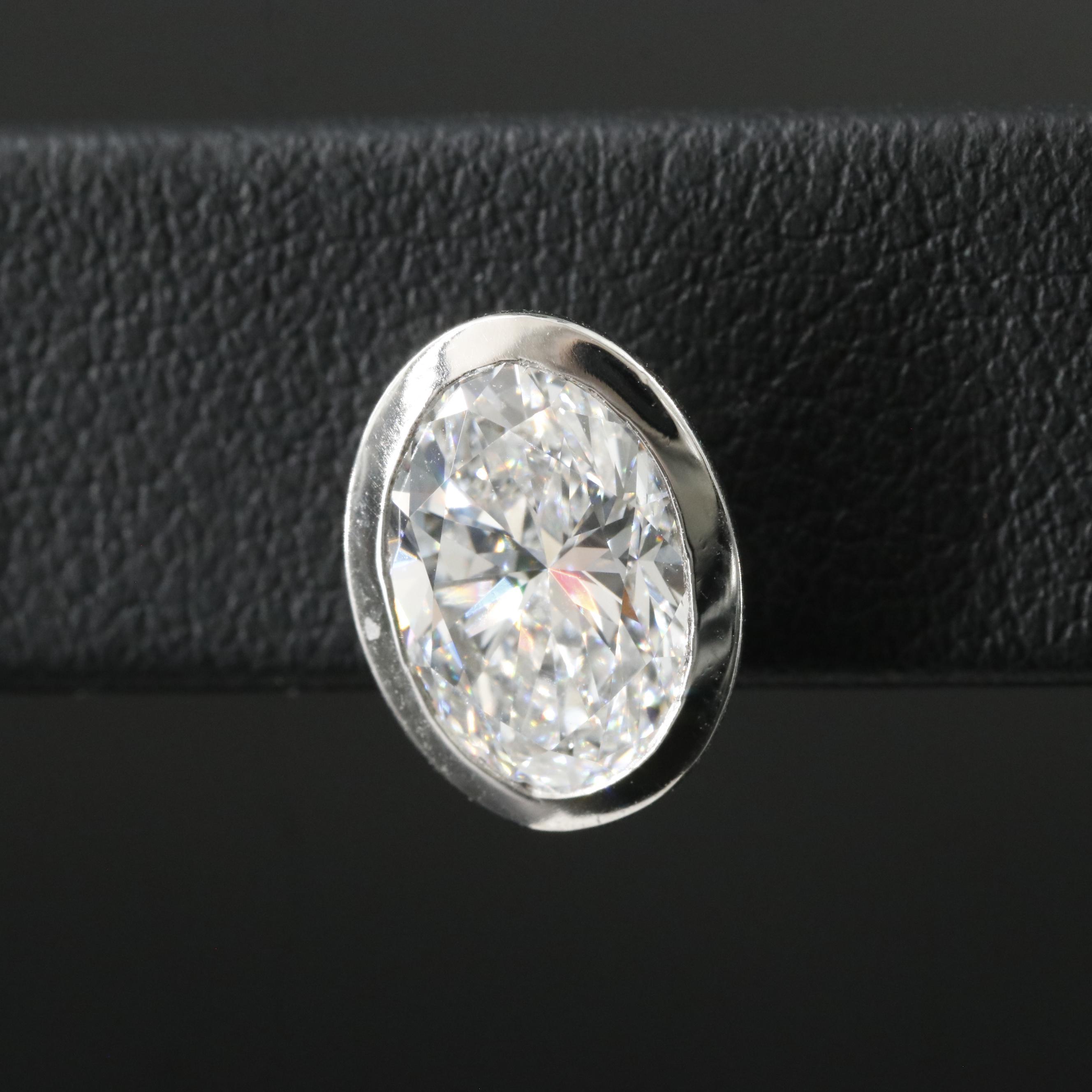 Platinum 4.17 CTW Lab Grown Diamond Solitaire Stud Earrings with IGI Reports