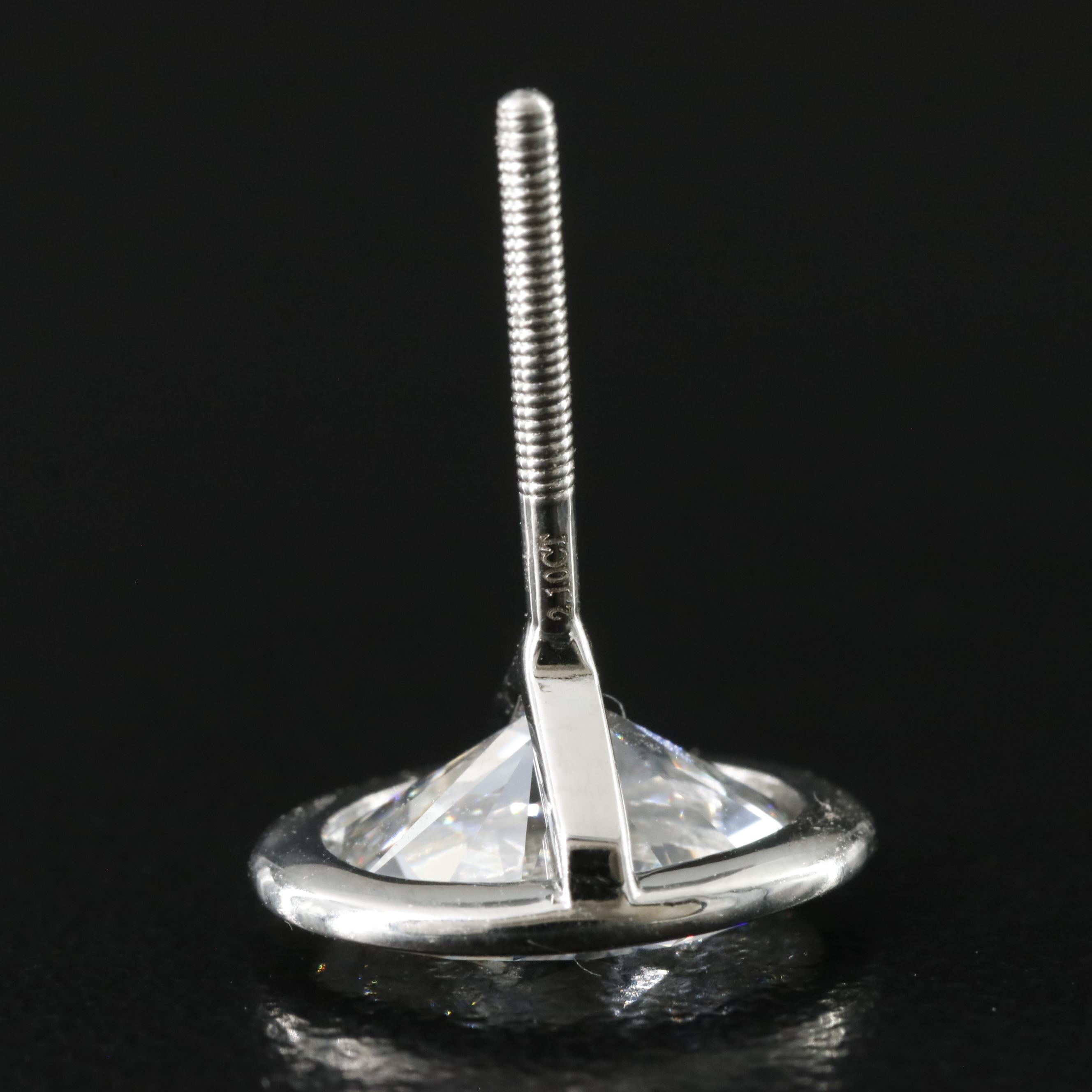 Platinum 4.17 CTW Lab Grown Diamond Solitaire Stud Earrings with IGI Reports