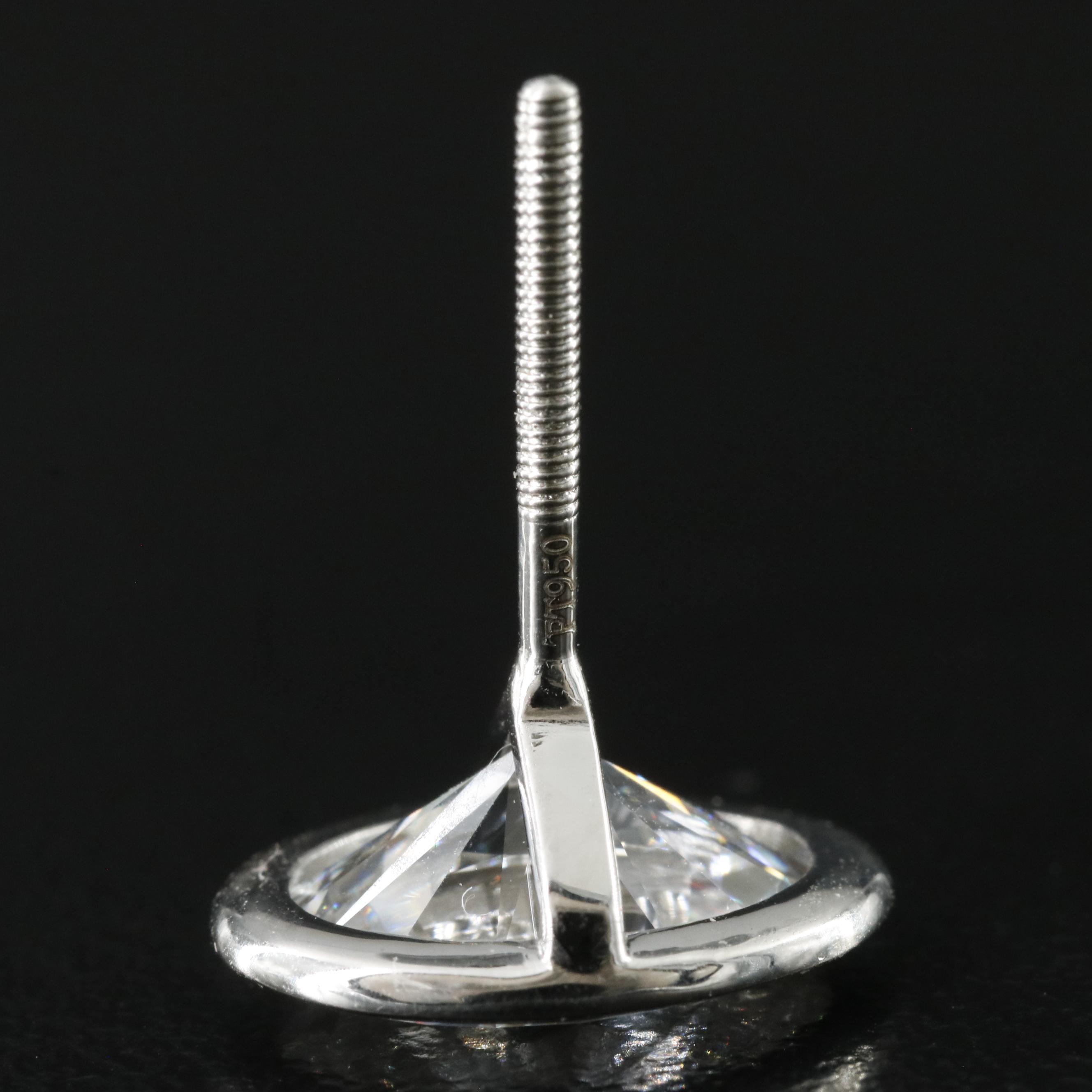 Platinum 4.17 CTW Lab Grown Diamond Solitaire Stud Earrings with IGI Reports