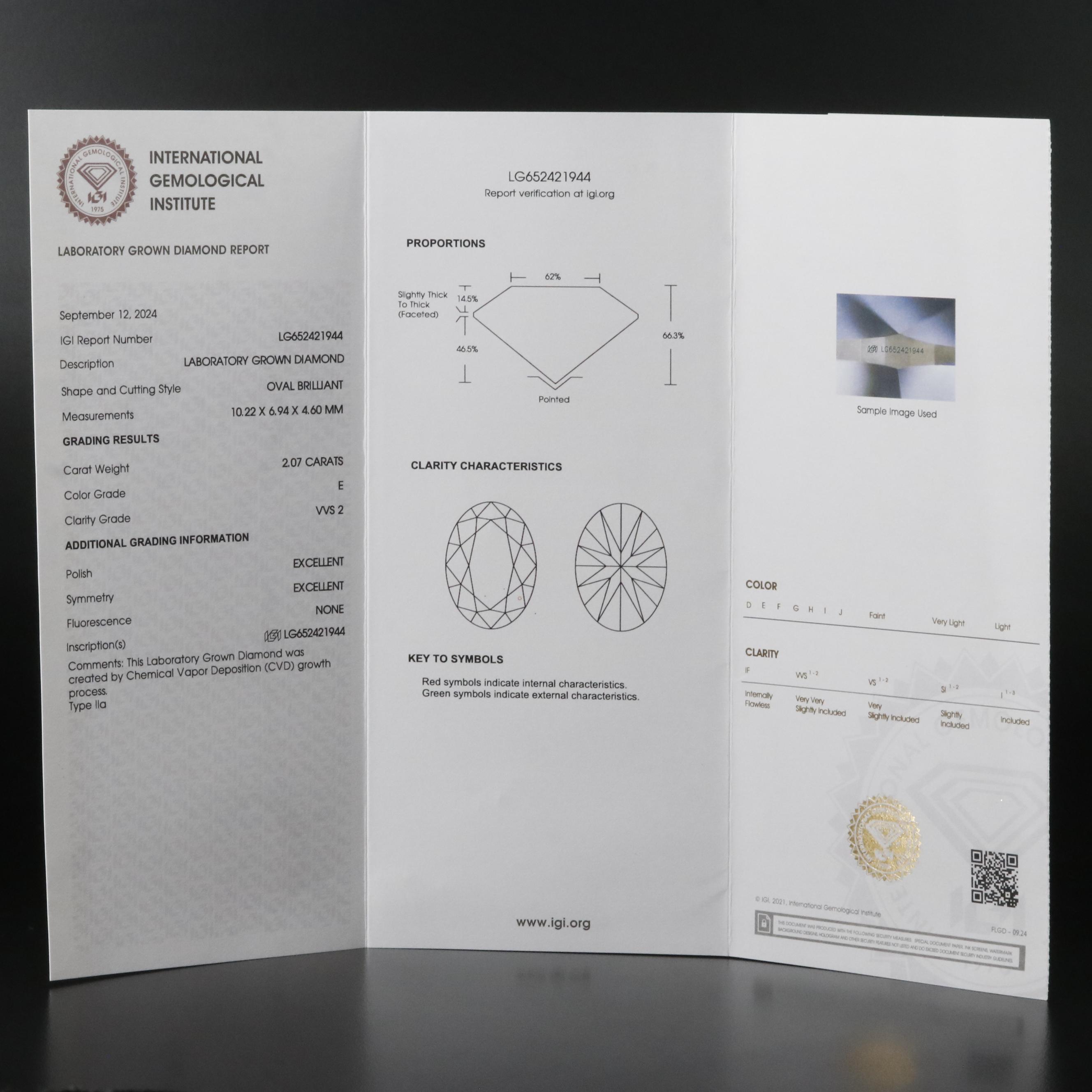 Platinum 4.17 CTW Lab Grown Diamond Solitaire Stud Earrings with IGI Reports