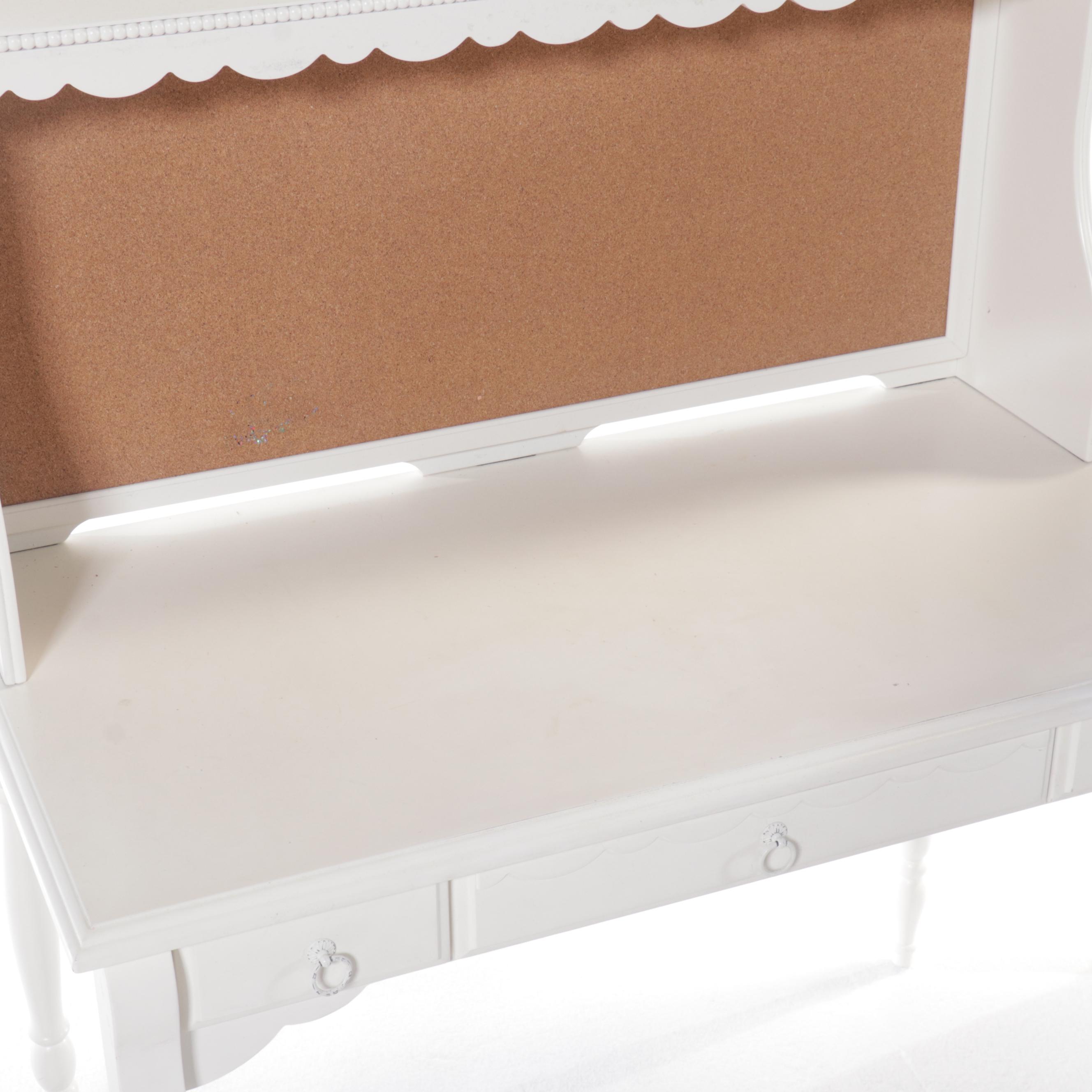 Cafe Kid White-Painted Wood Chest of Drawers, Desk, and Chair