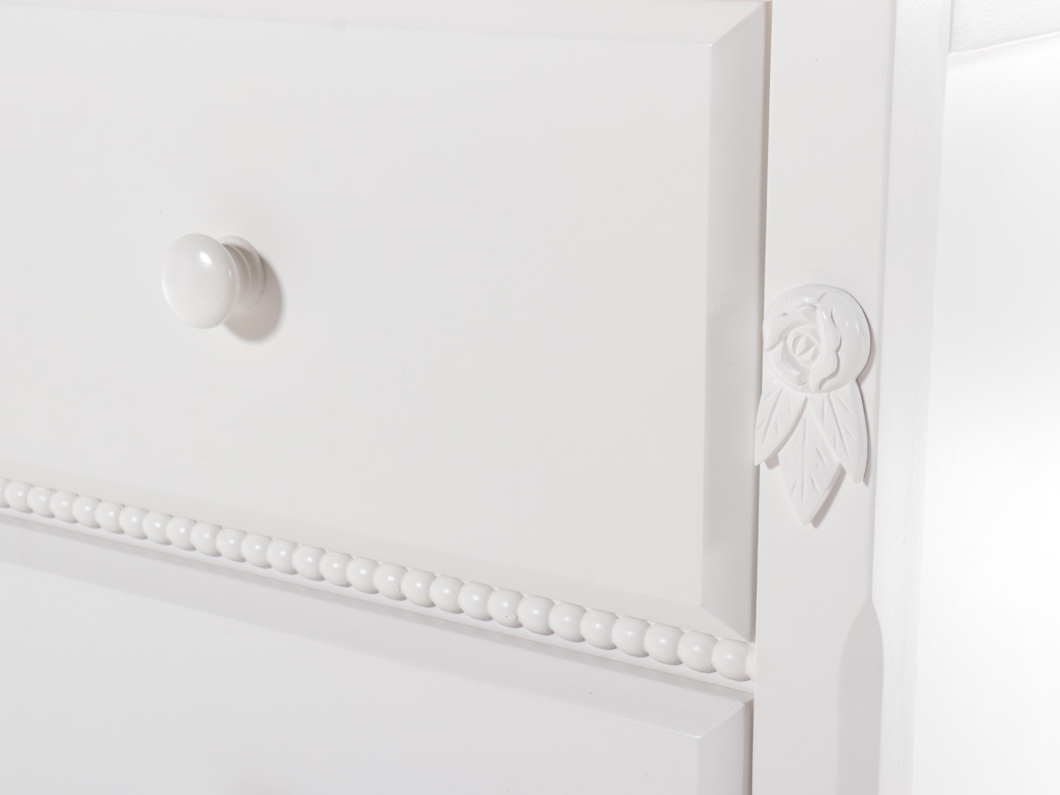 Cafe Kid White-Painted Wood Chest of Drawers, Desk, and Chair