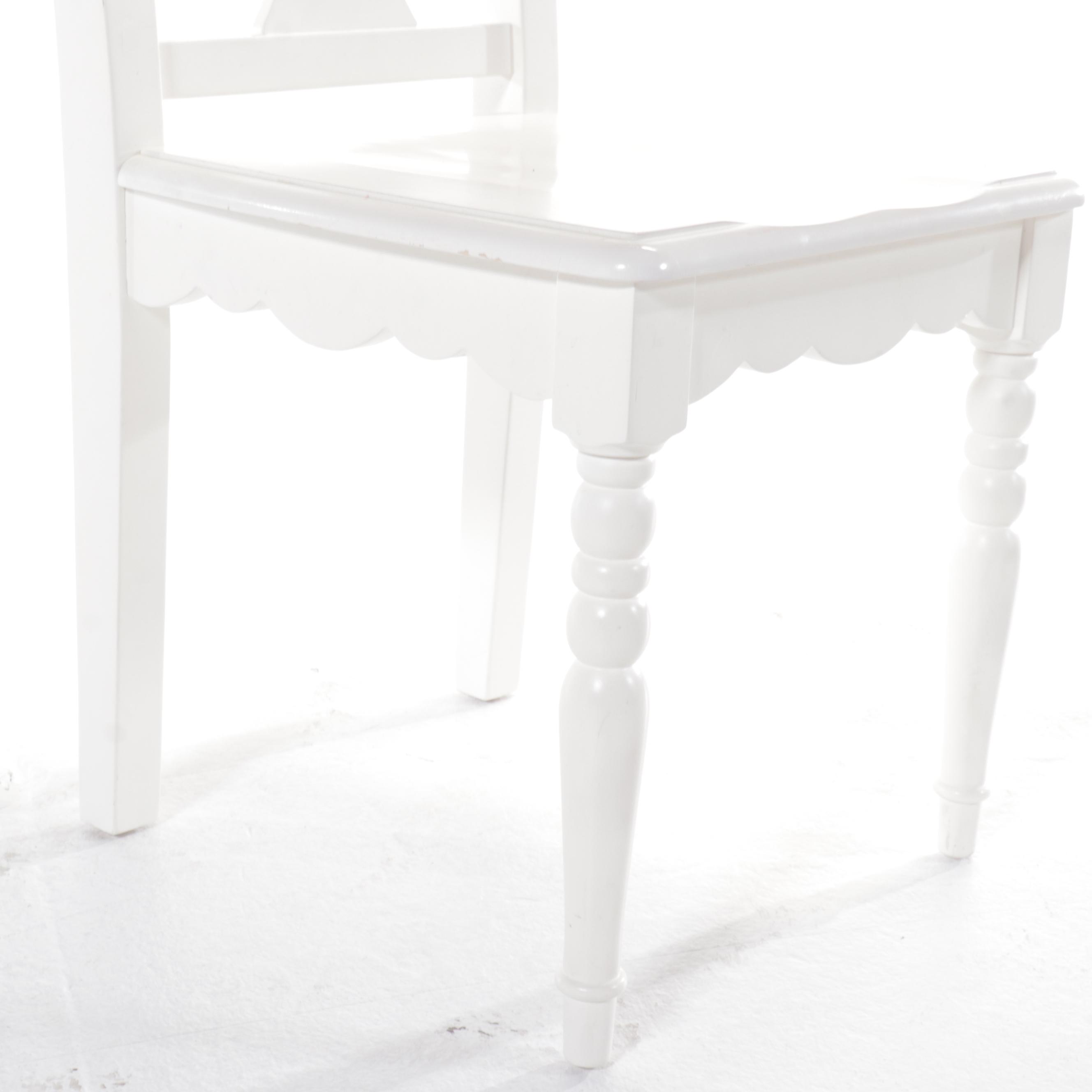 Cafe Kid White-Painted Wood Chest of Drawers, Desk, and Chair