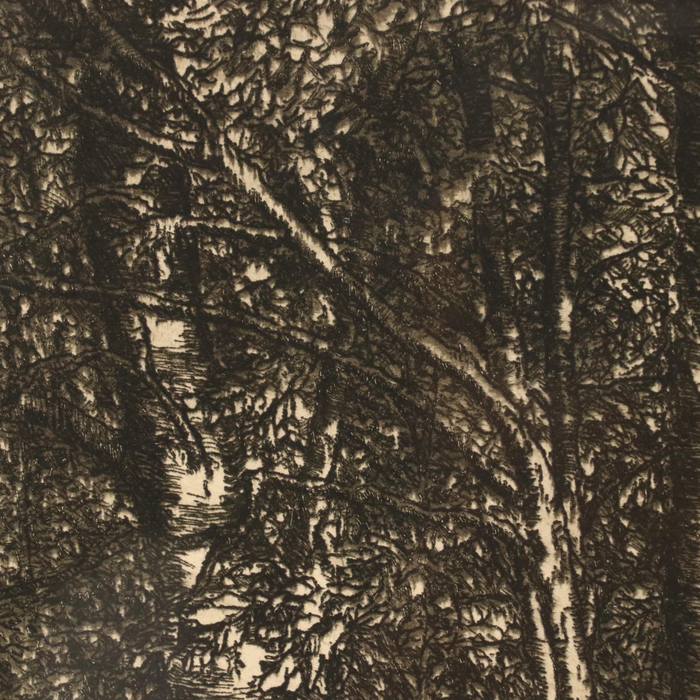 Edward Timothy Hurley Etching "Autumn Woods," 1916