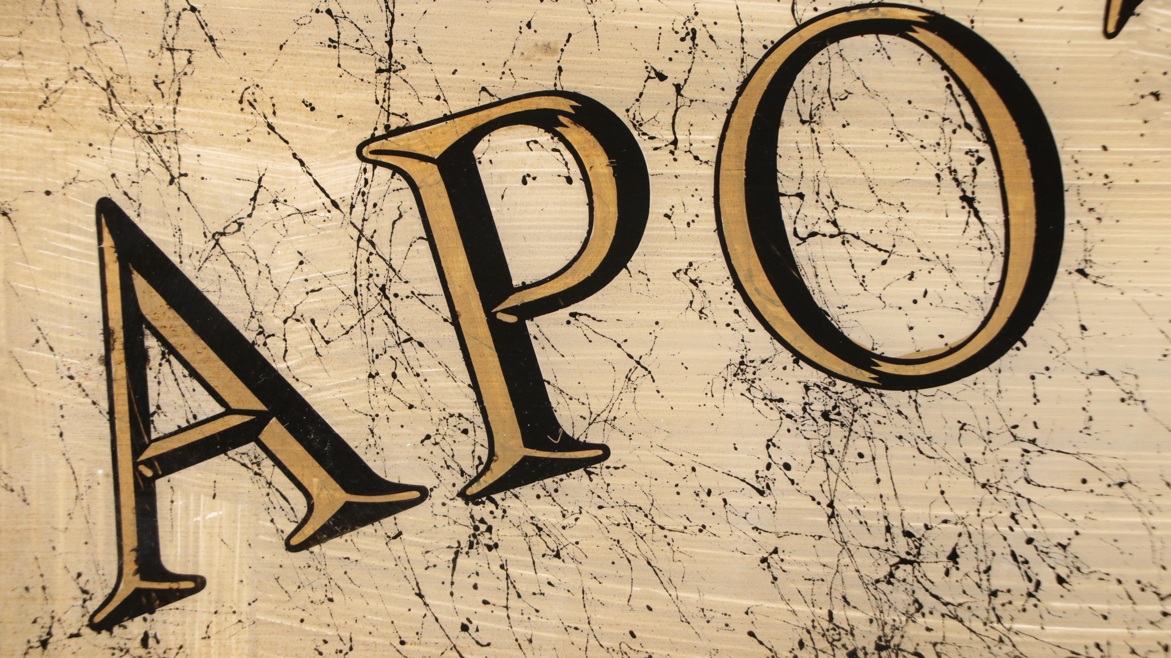 Reverse-Painted Rose & Co Apothecary Advertising Window Pane