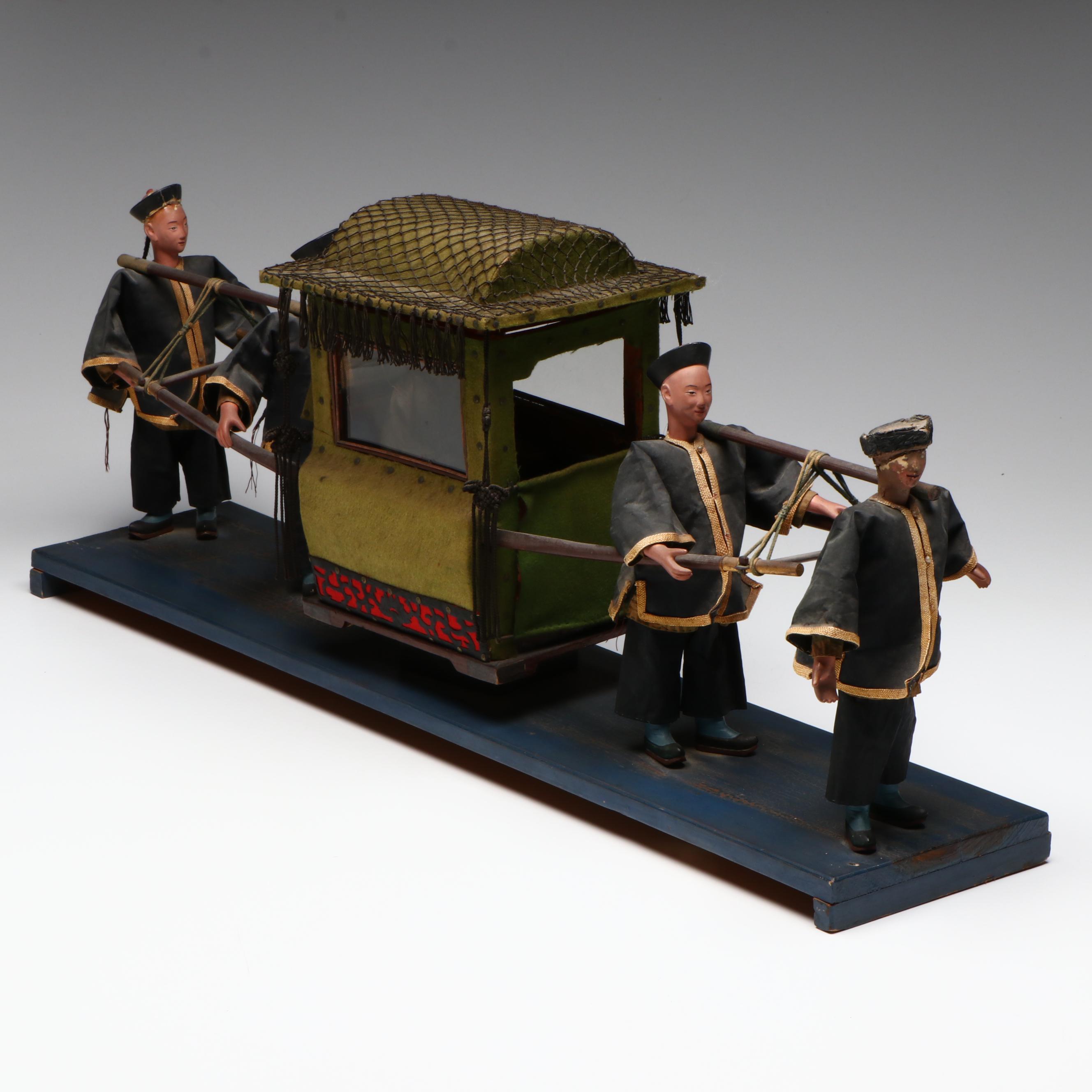 Chinese Model of Sovereign Carried in Sedan, Early 20th Century