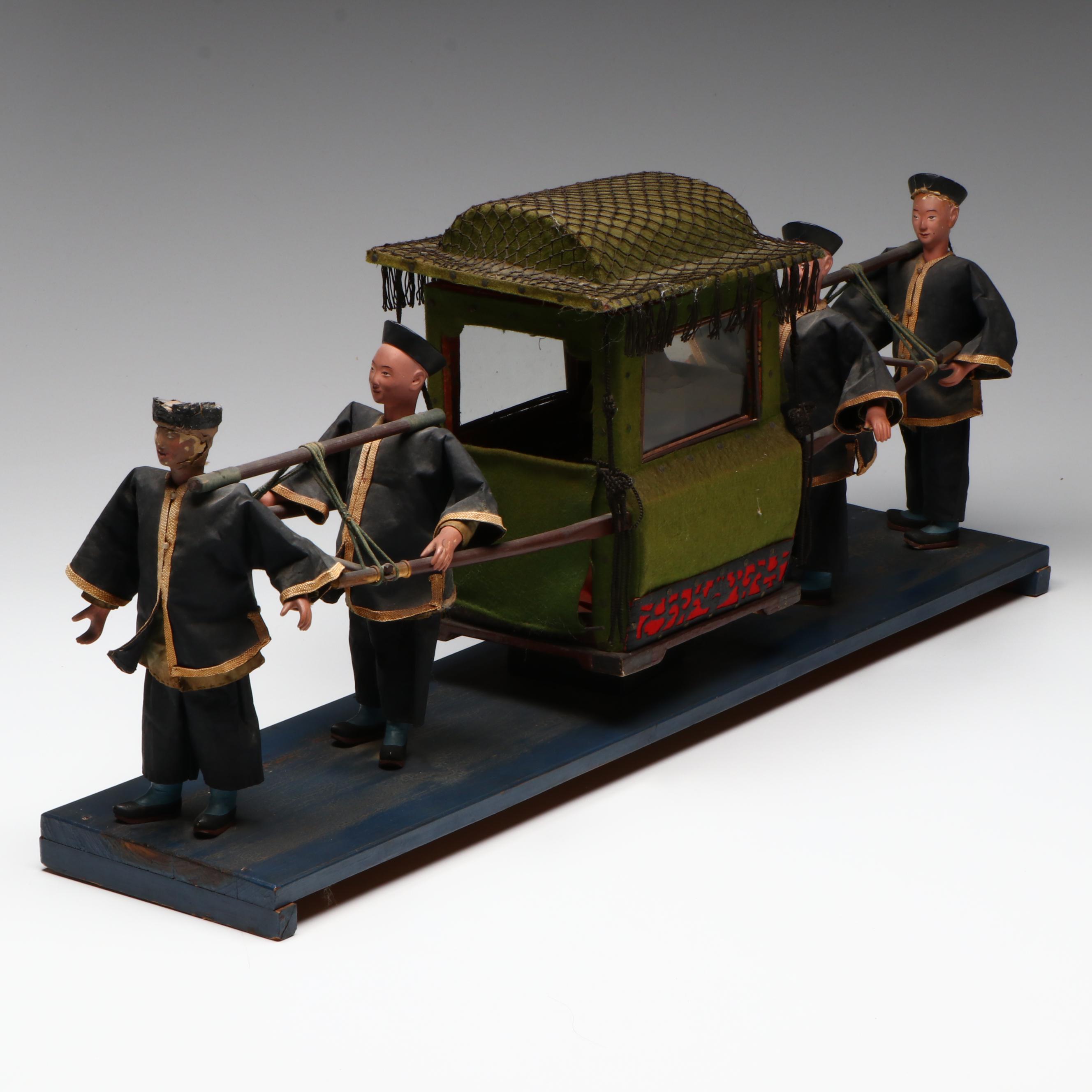 Chinese Model of Sovereign Carried in Sedan, Early 20th Century