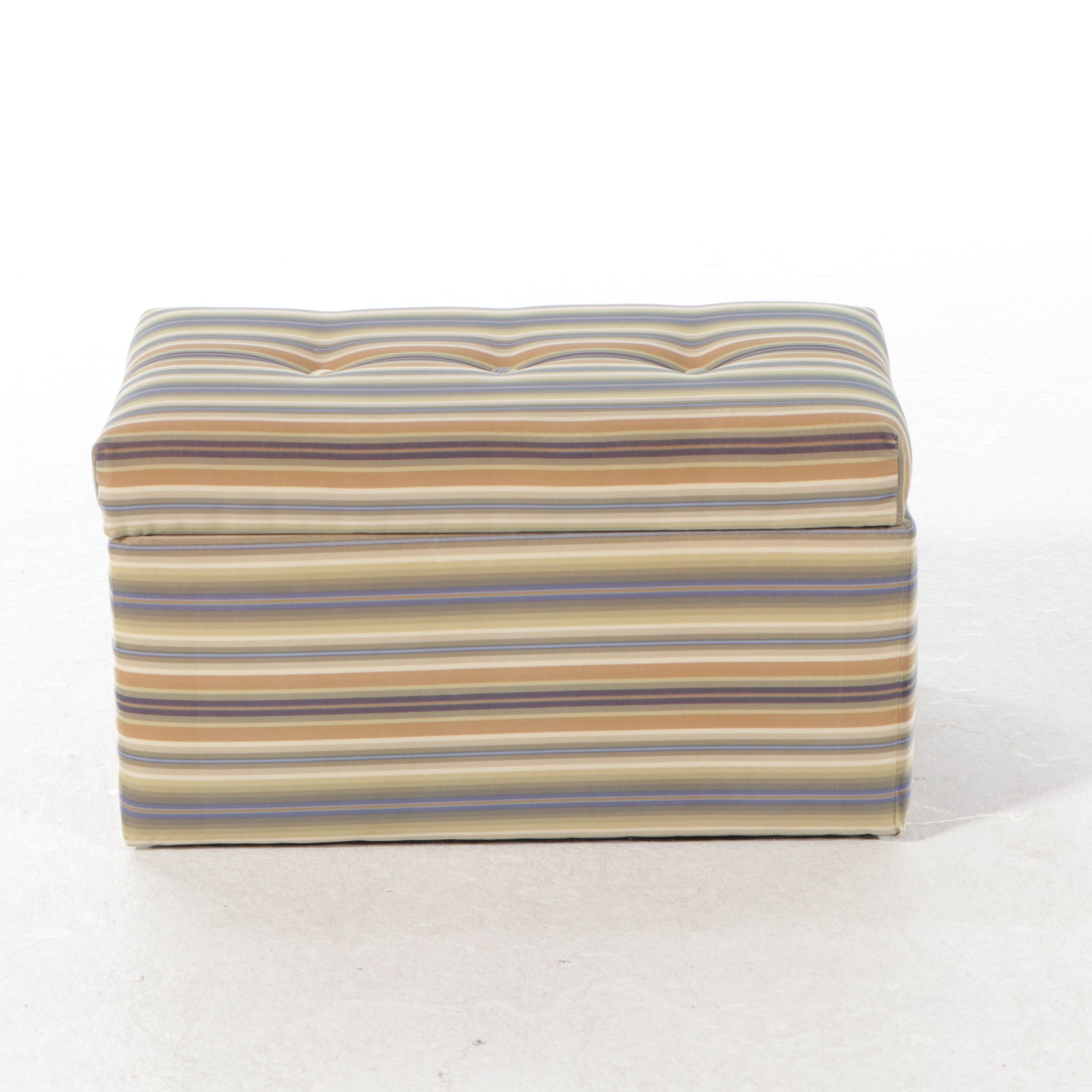 Storage Chest with Wicker Baskets and Upholstered Storage Ottoman