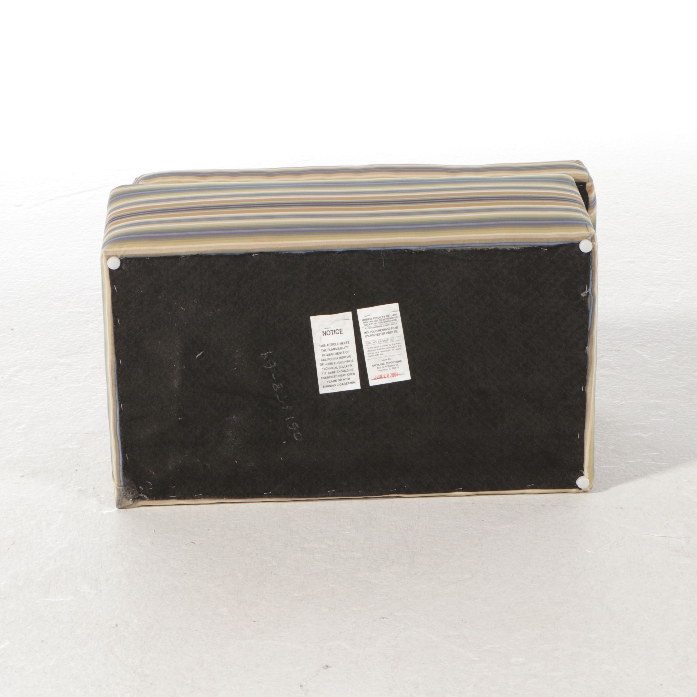 Storage Chest with Wicker Baskets and Upholstered Storage Ottoman