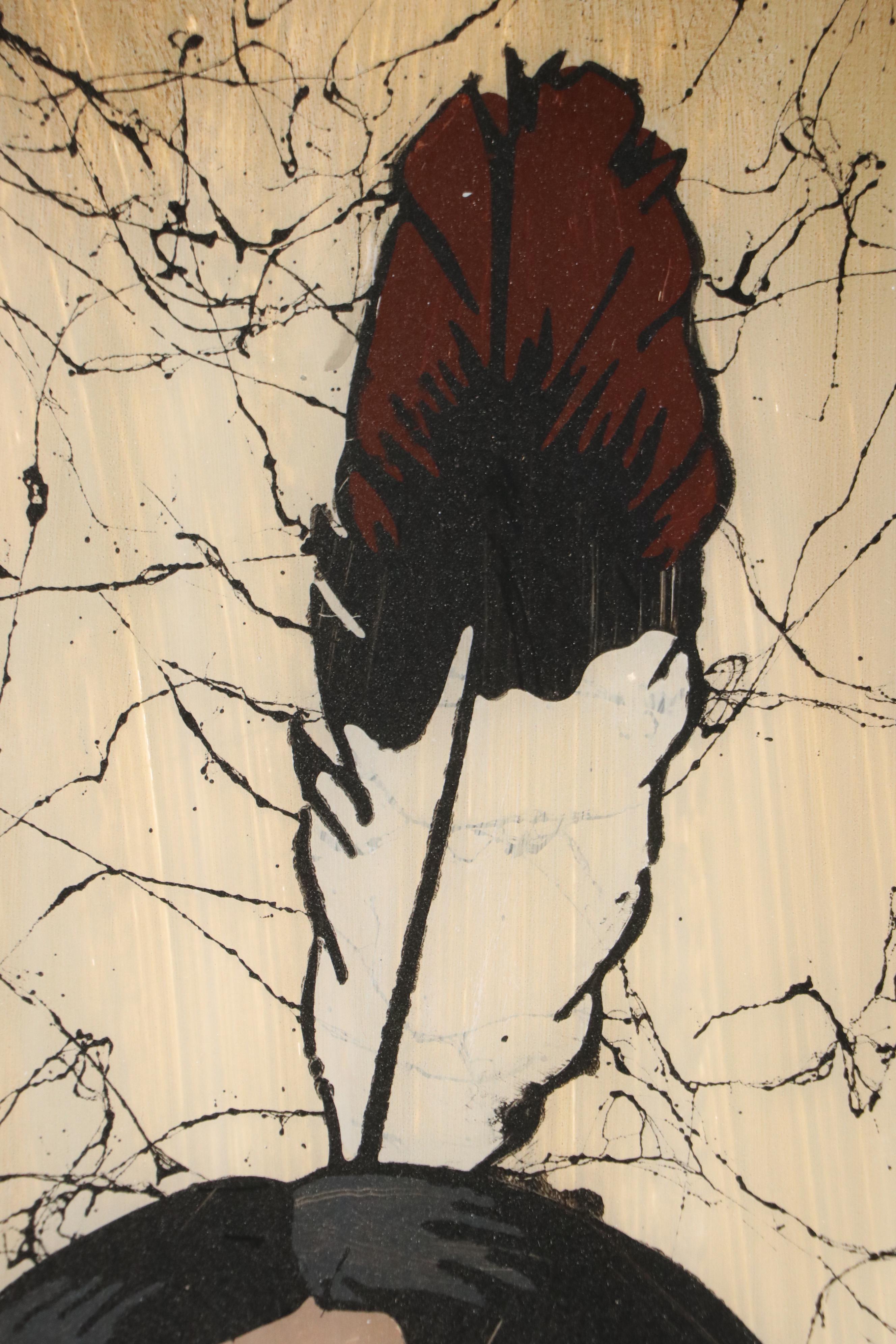 Reverse Painted Cigar Advertising Window Pane