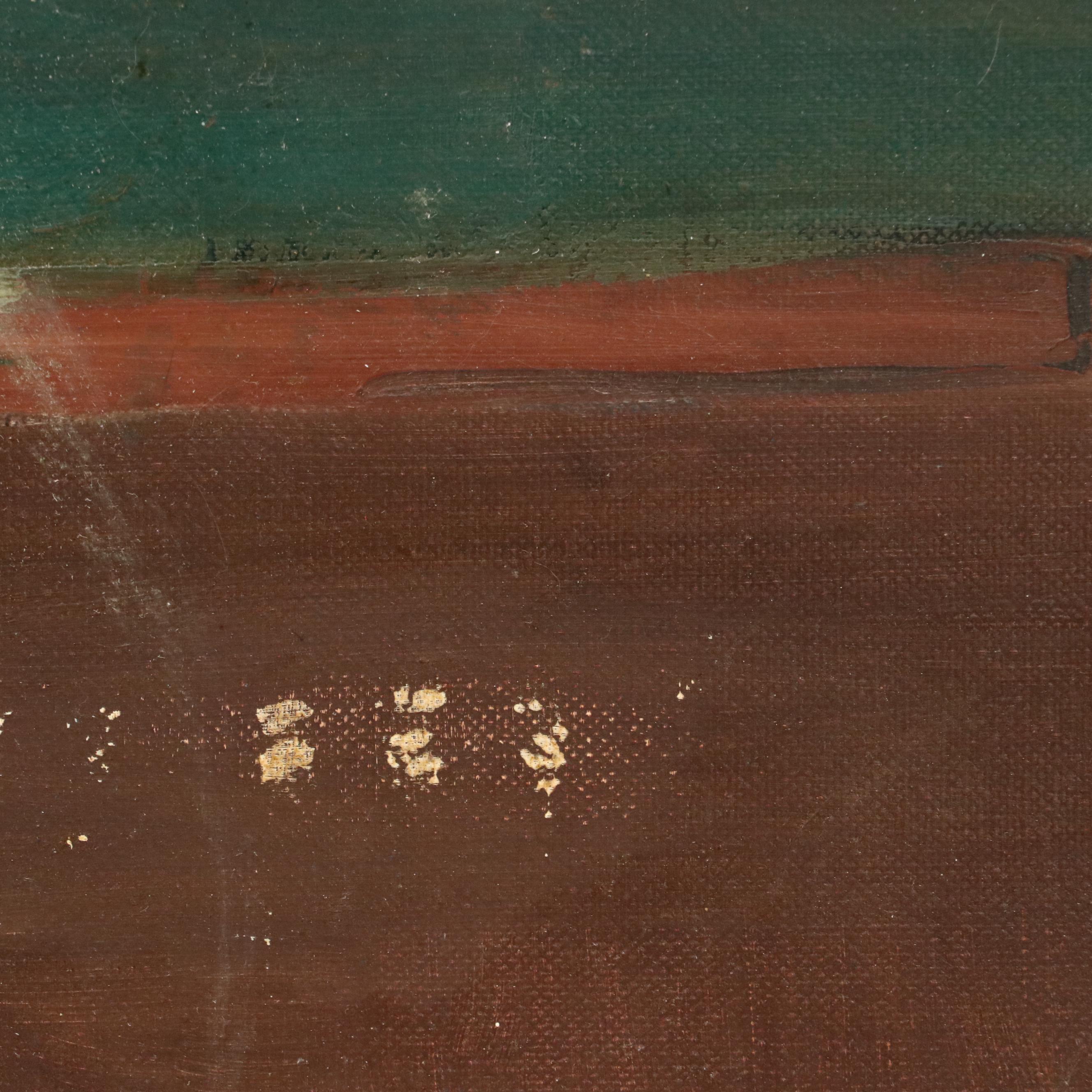 Tom Willis Stylized Portrait Oil Painting of Nude Woman