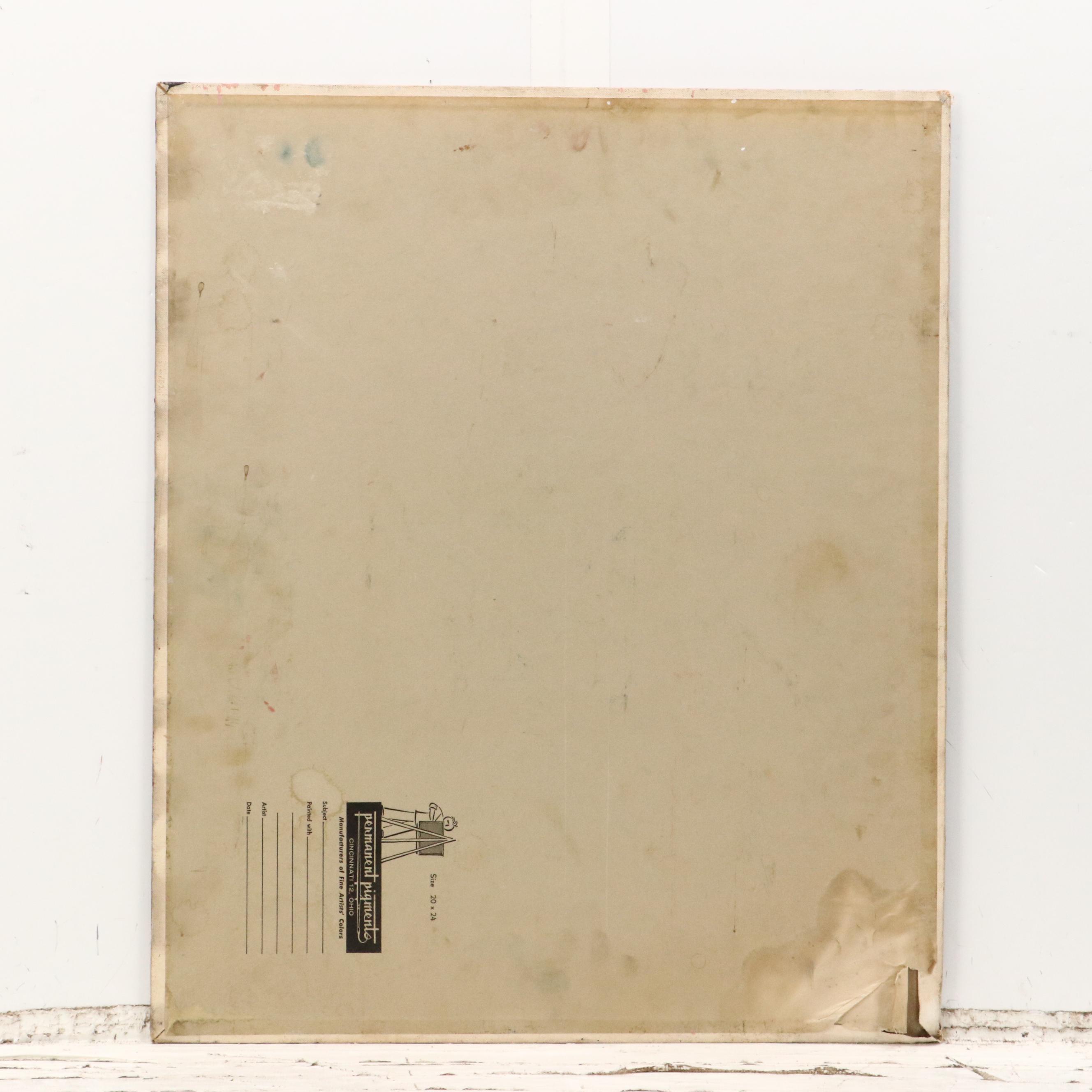 Tom Willis Stylized Portrait Oil Painting of Nude Woman