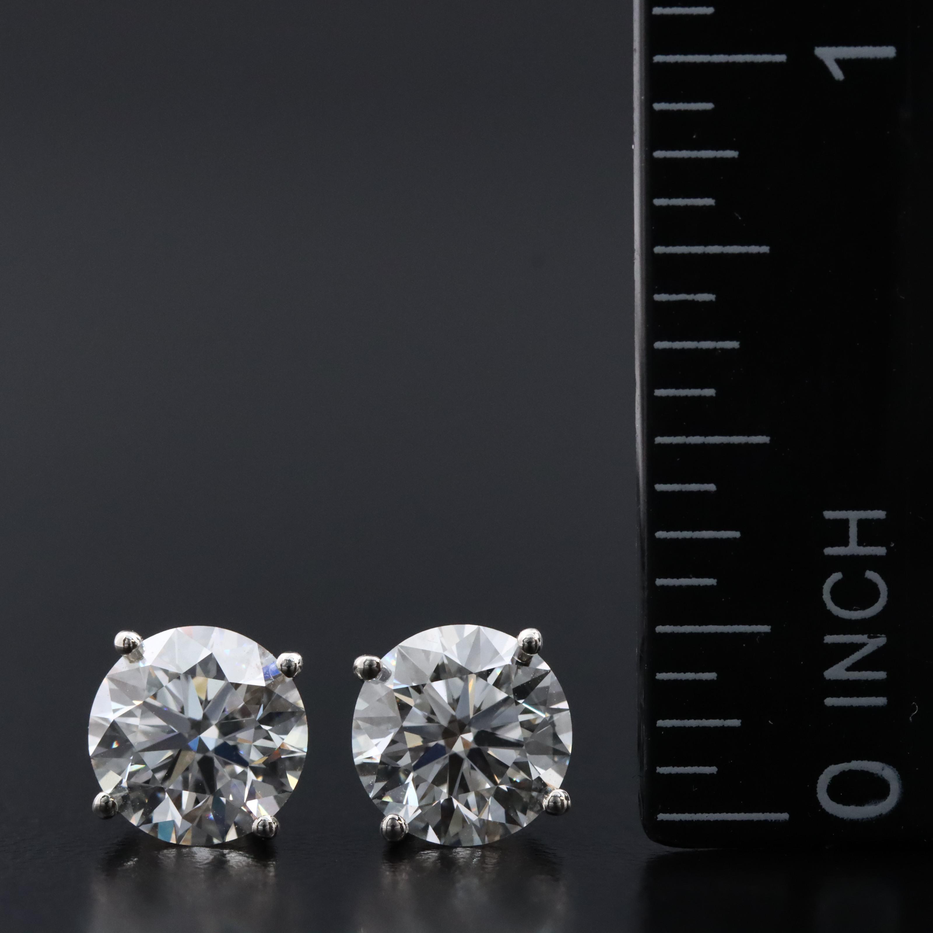 Platinum 3.13 CTW Lab Grown Diamond Stud Earrings with IGI Reports