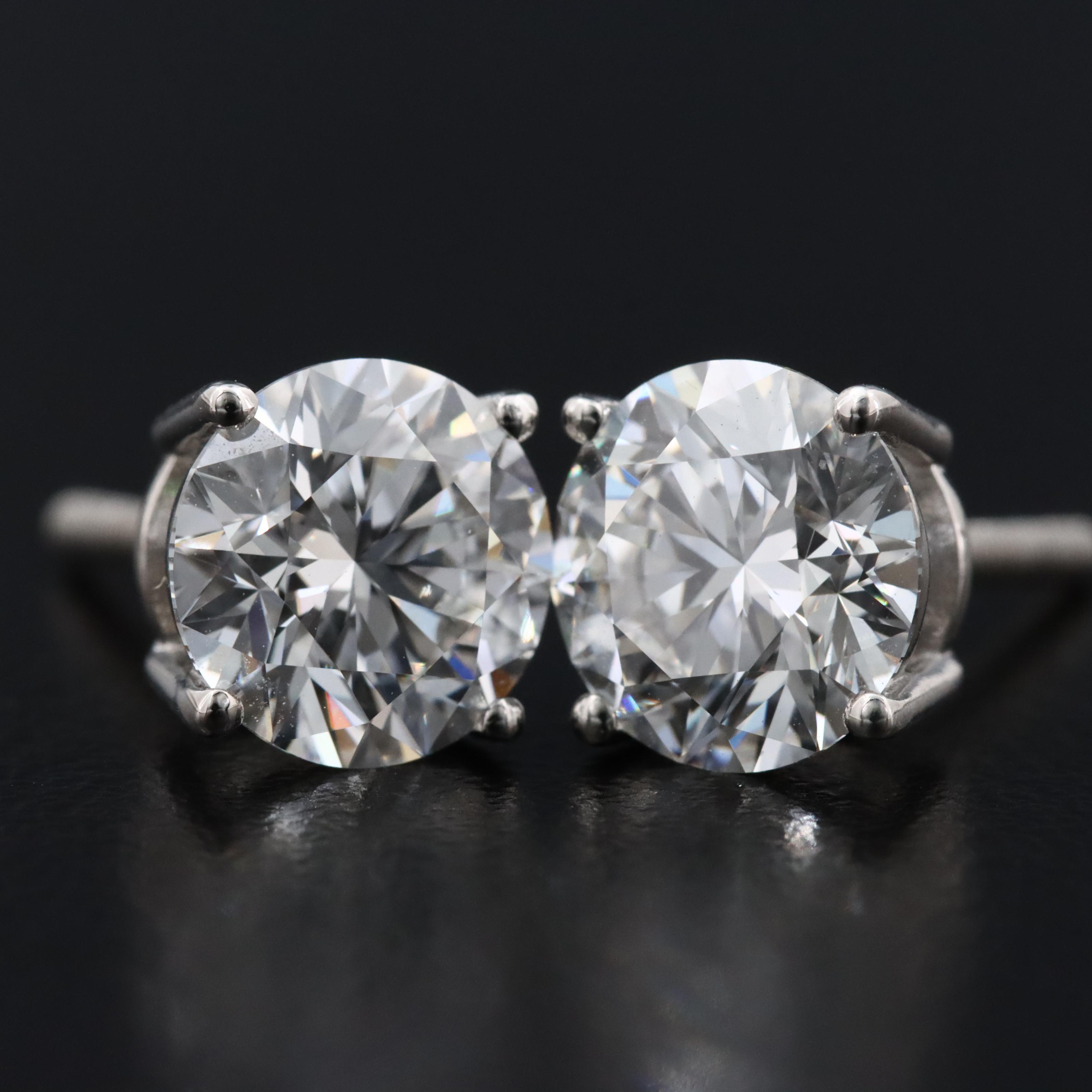 Platinum 3.13 CTW Lab Grown Diamond Stud Earrings with IGI Reports